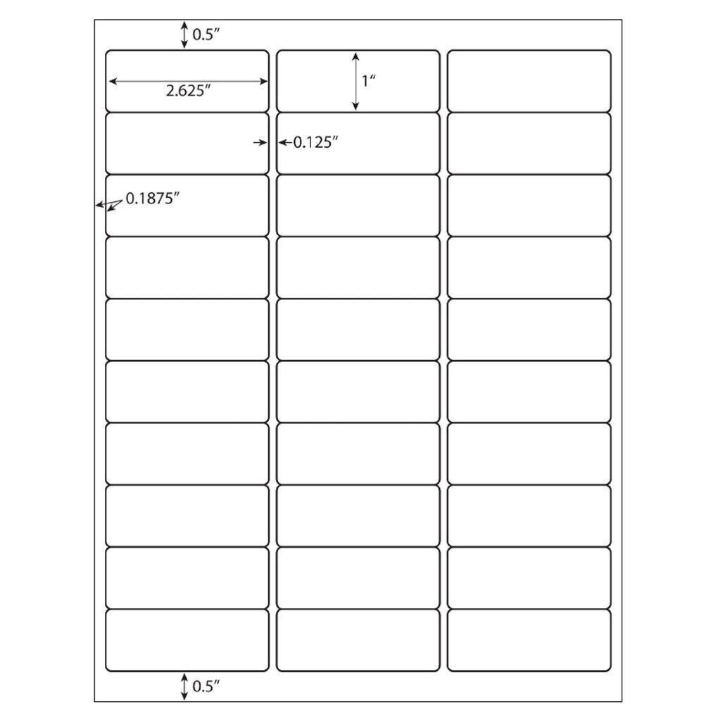 30/sheet 1″ x 2 5/8″ Address Mailing Labels Sheet FBA SKU Labels 30 UP Adhesive