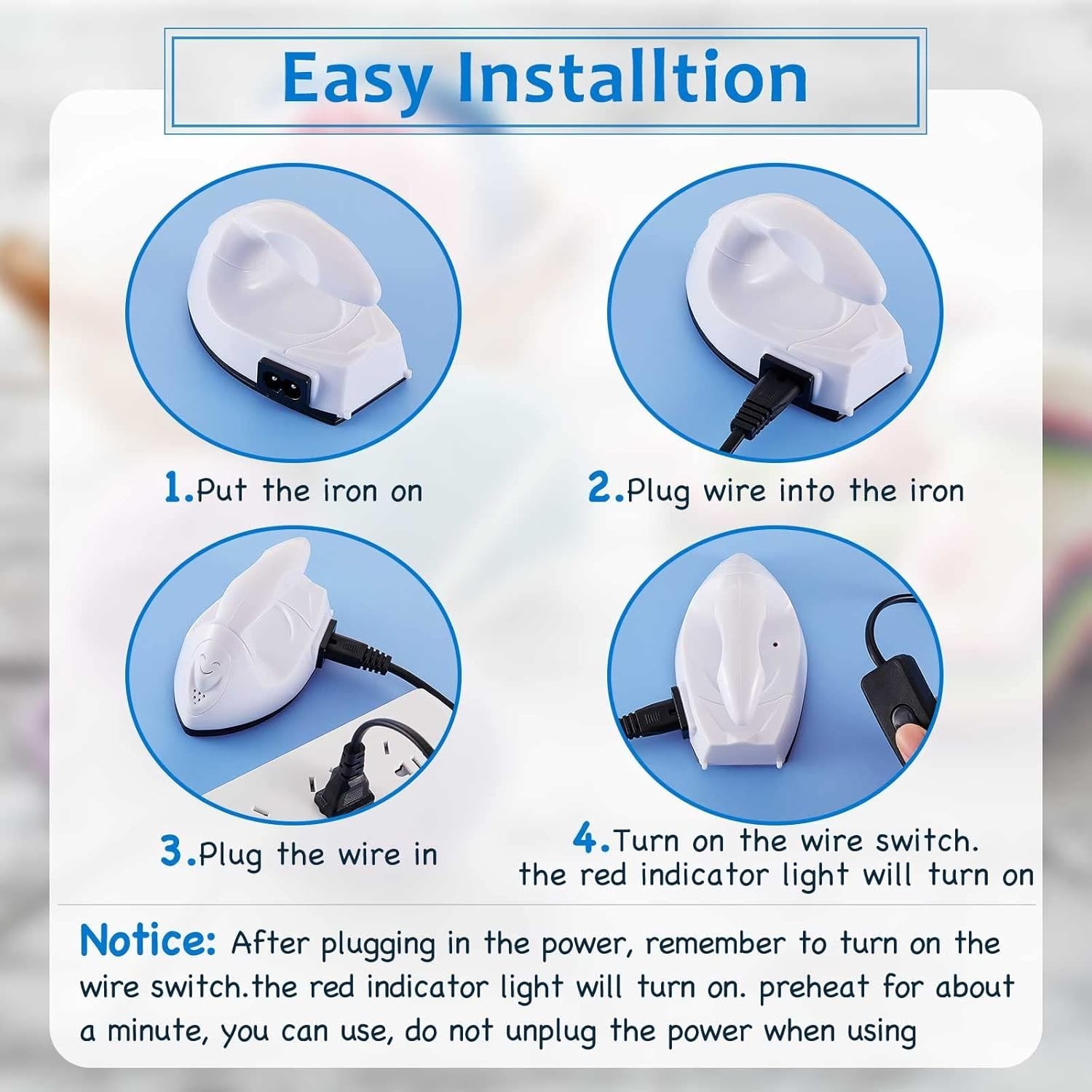 Elegant Mini Craft Iron 3.93 x 2.36 in – Fast Heating for Versatile DIY Projects