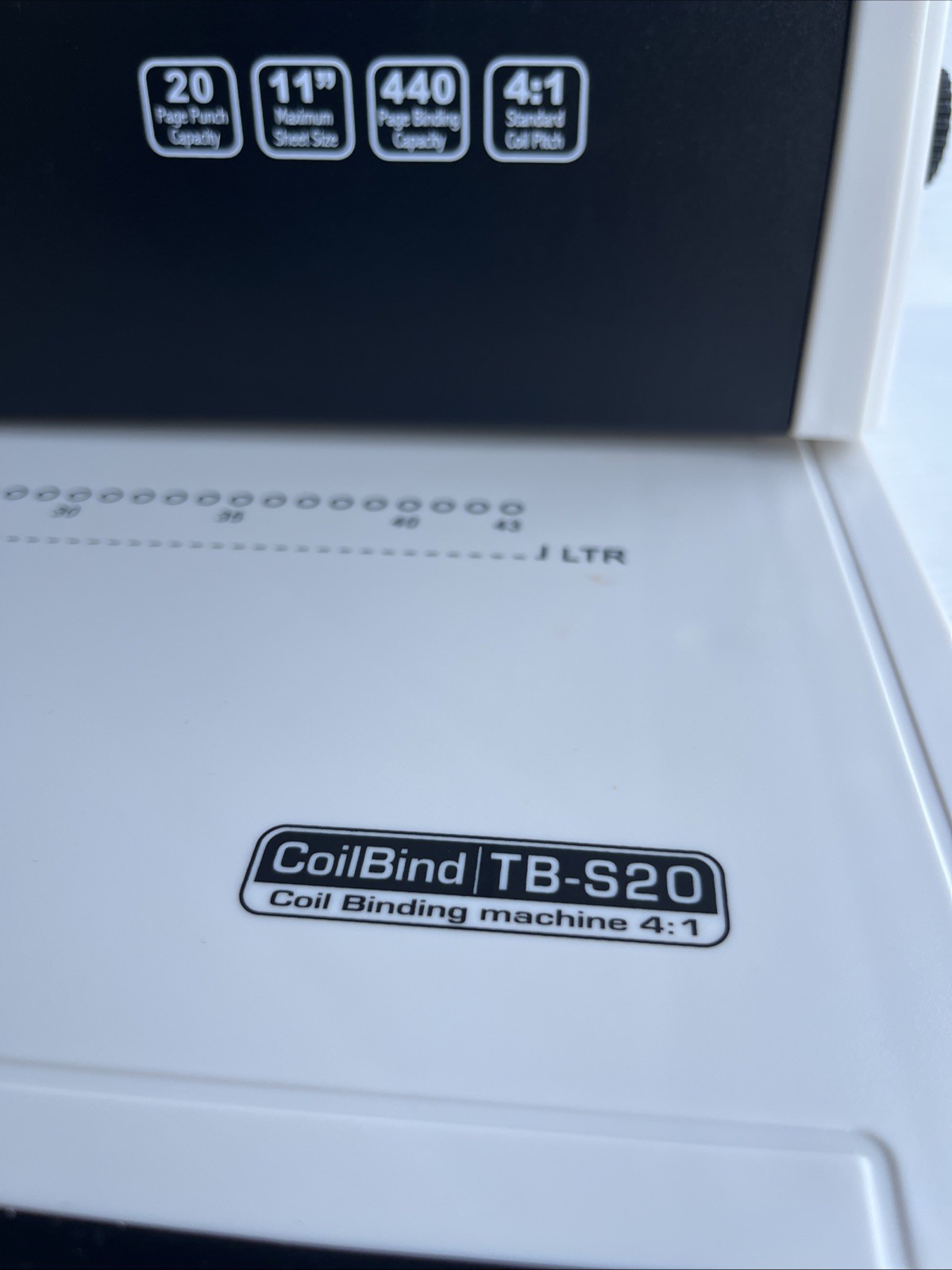 Trubind Coilbind TB-S20 Coil Binding Machine 4:1 Manual Round Hole Punch & Coils