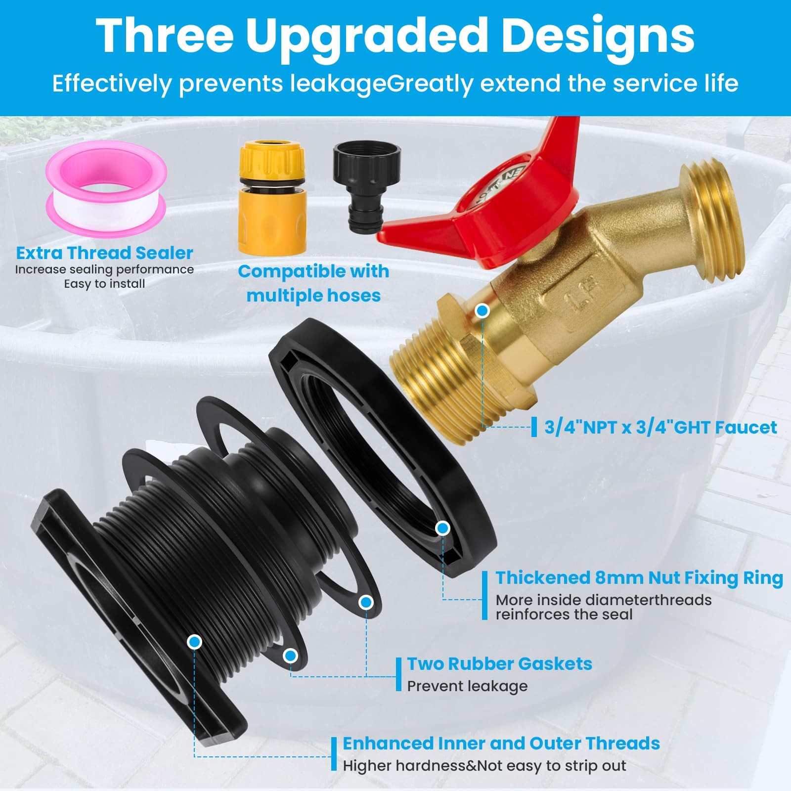 stock tank drain plug kit for rubbermaid（for rubbermaid Commercial50 70 100 1…
