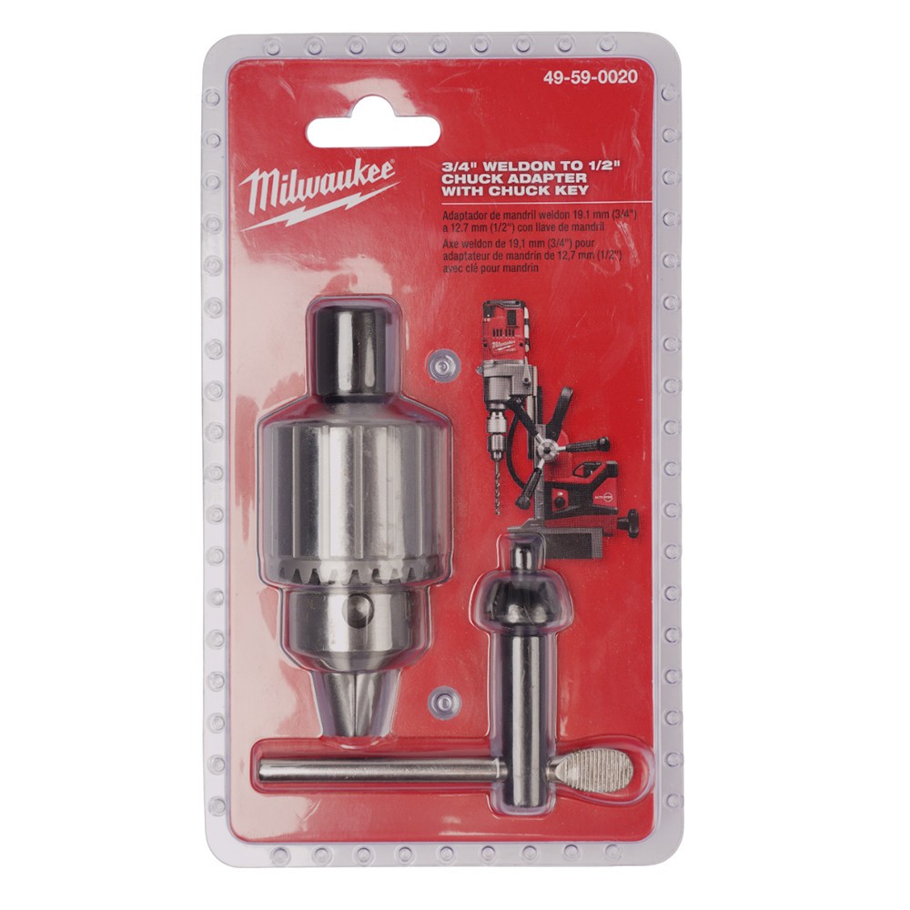 Milwaukee 3/4″ Weldon to 1/2″ Chuck Adapter with Key Heavy-Duty 49-59-0020