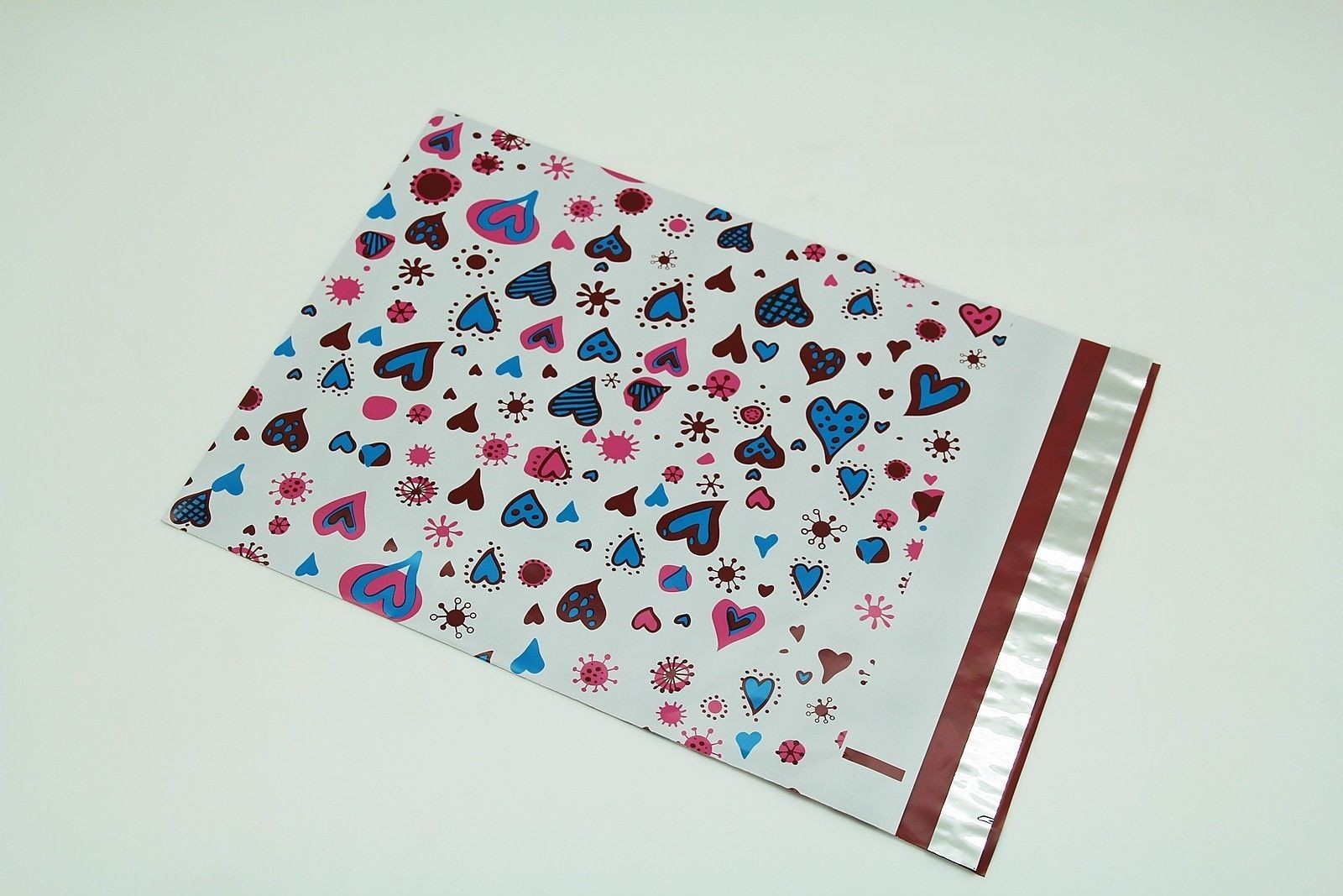 1000 12×15.5 Blue Hearts Designer Poly Mailers Envelopes Boutique Custom Bags