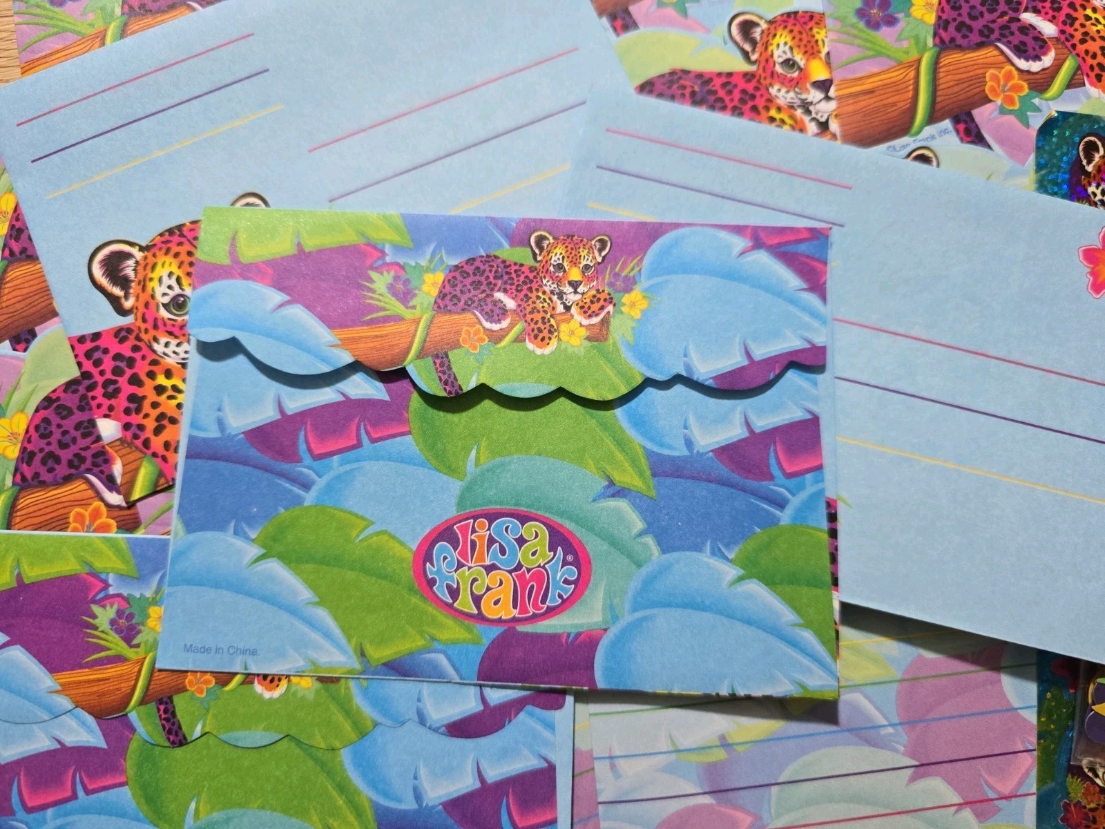 Vintage Lisa Frank Hunter The Tiger Mini Stationary Organizer *Rare* Lots Inside