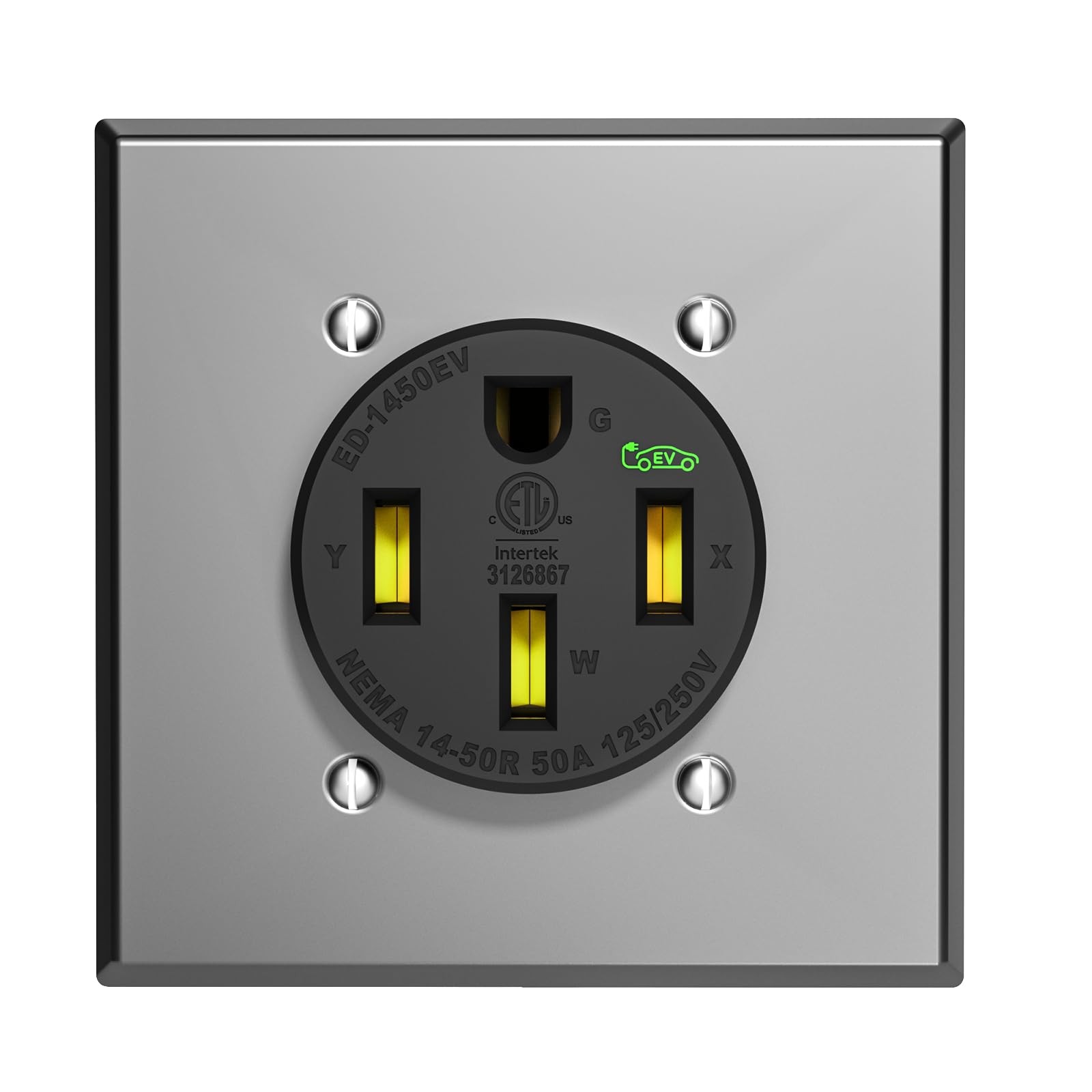 EPLESFTON Nema 14-50 EV Outlet with Wall Plate Included, Black