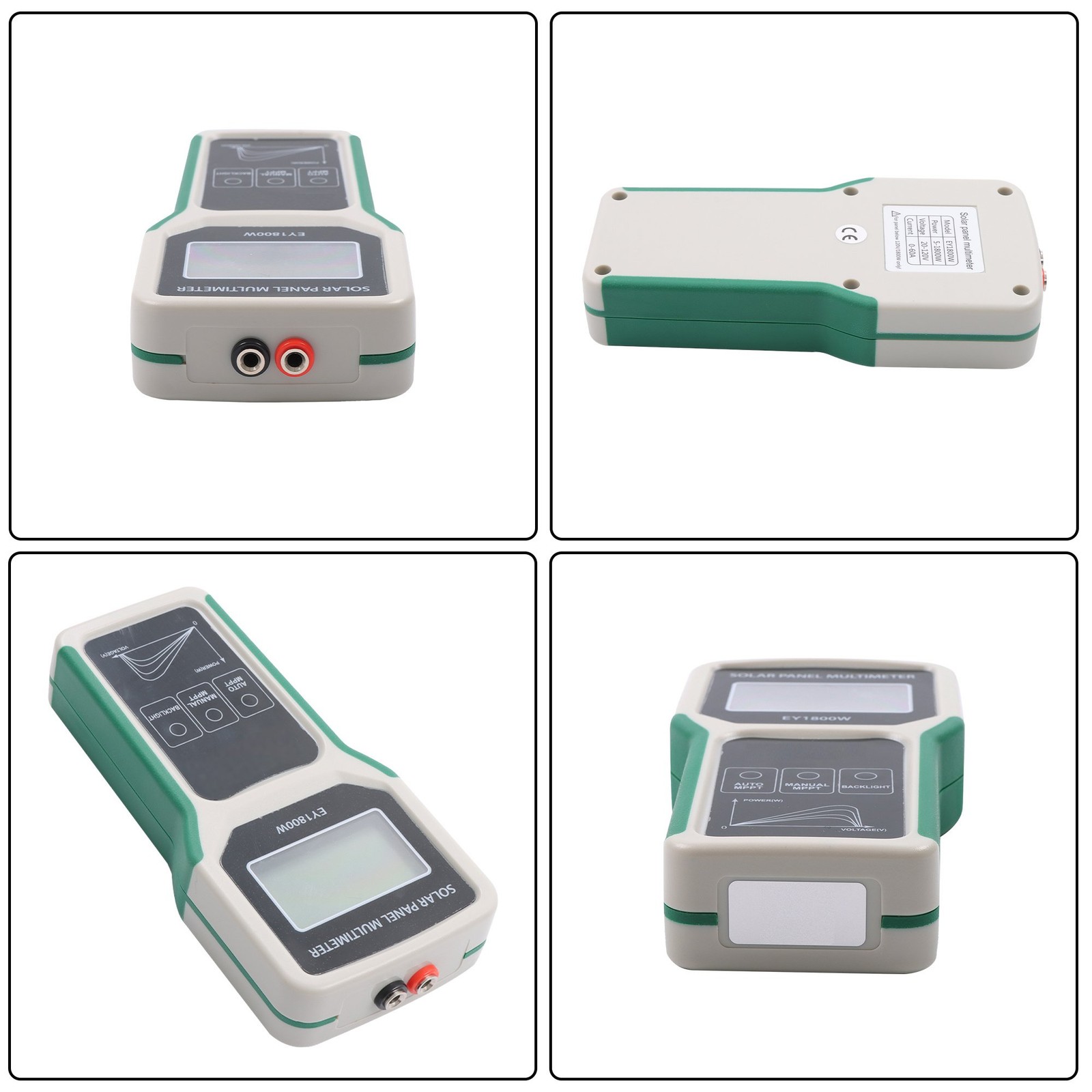 MPPT Solar Panel Multimeter for Power Current Open-Circuit Voltage 1800W
