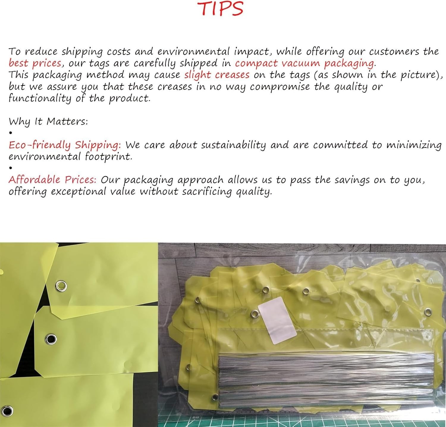 Plastic Shipping Tags With Wires Waterproof Write On Labels Yellow 4.75″ 100 PCS