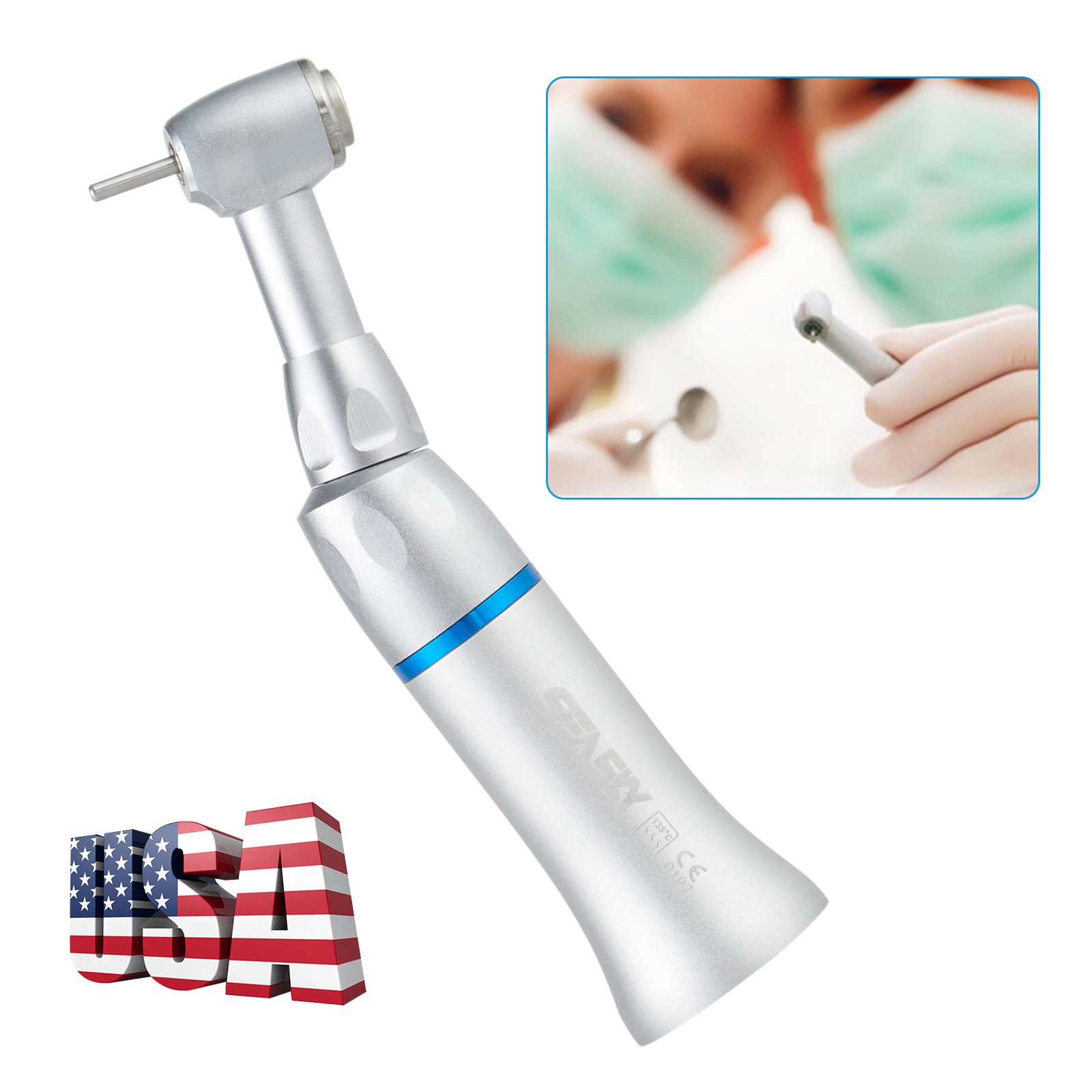 SEASKY Dental Contra Angle Handpiece FG 1.6mm E type Low Speed Push Button