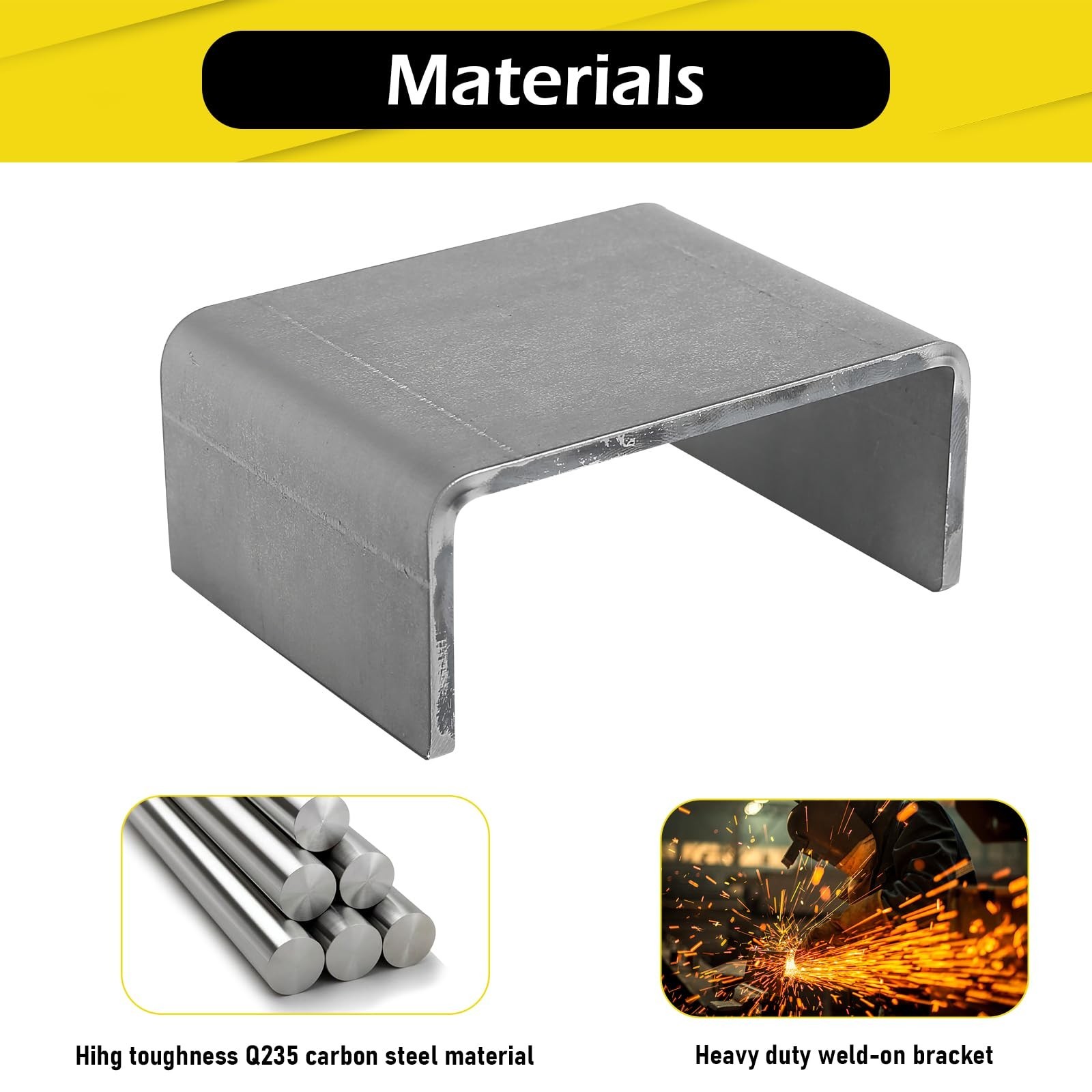 16 Pcs Heavy Duty Weld On Trailer Stake Pockets,2» x 4» Raw Steel Weld-On S…