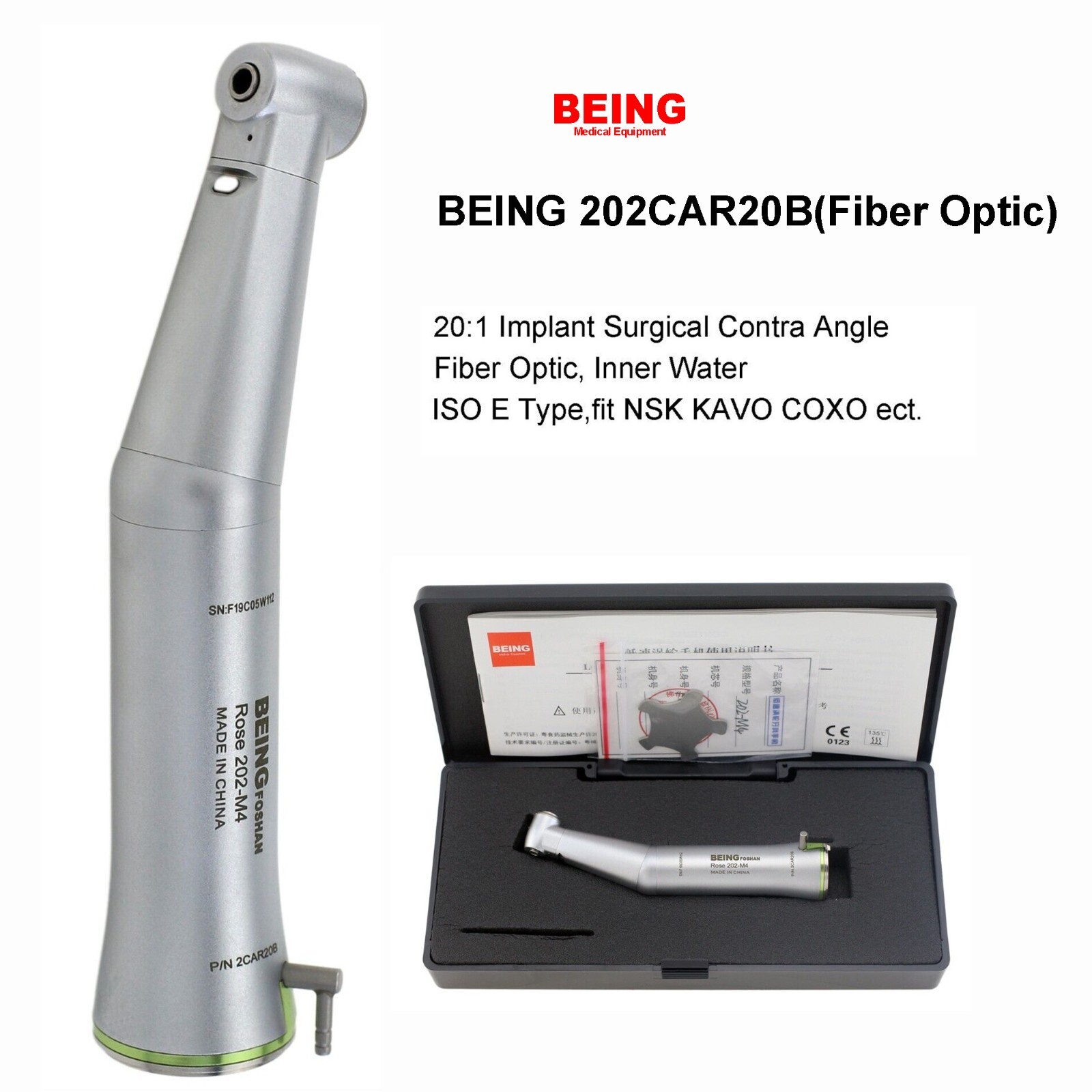 COXO Dental Implant Handpiece 20:1 32:1 Contra Angle Surgical Straight 1:1 NSK