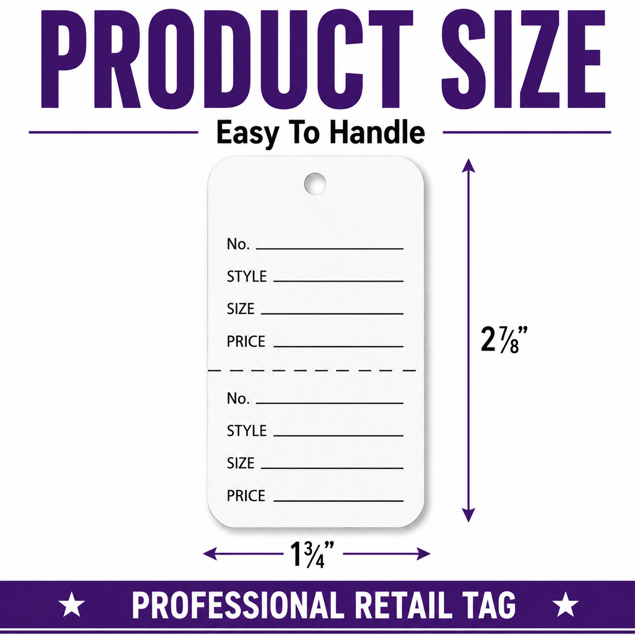 Large White Perforated Coupon Price Tags 1-3/4″ x 2-7/8″ 1000-10000