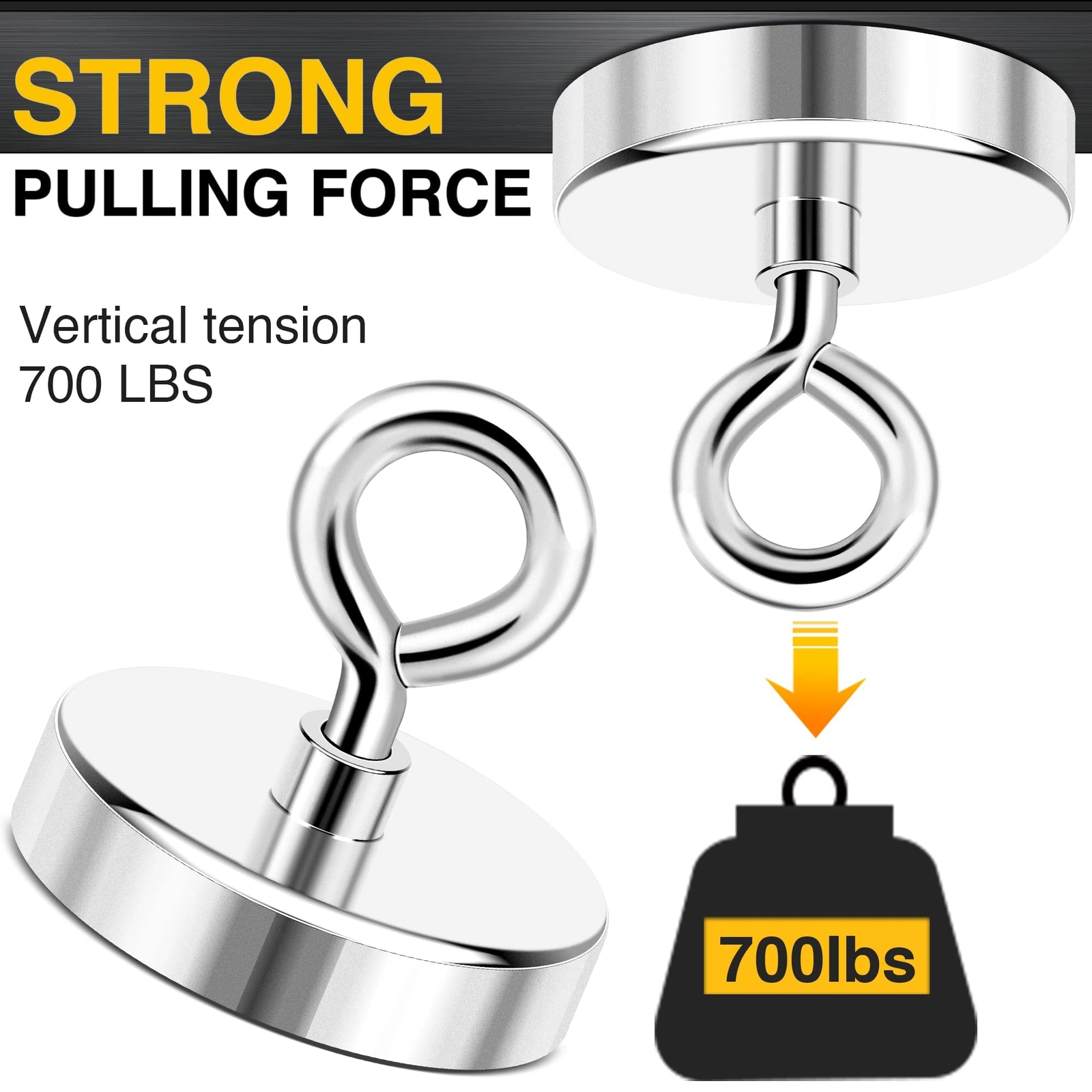 Super Strong Neodymium Fishing Magents700lbs317kg Pulling Force Rare Earth Mag