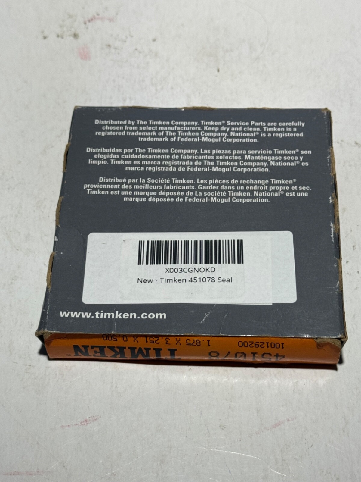 Timken National Seals 451078 Nitrile Oil Seal – Solid, 1.875 in Shaft Dia