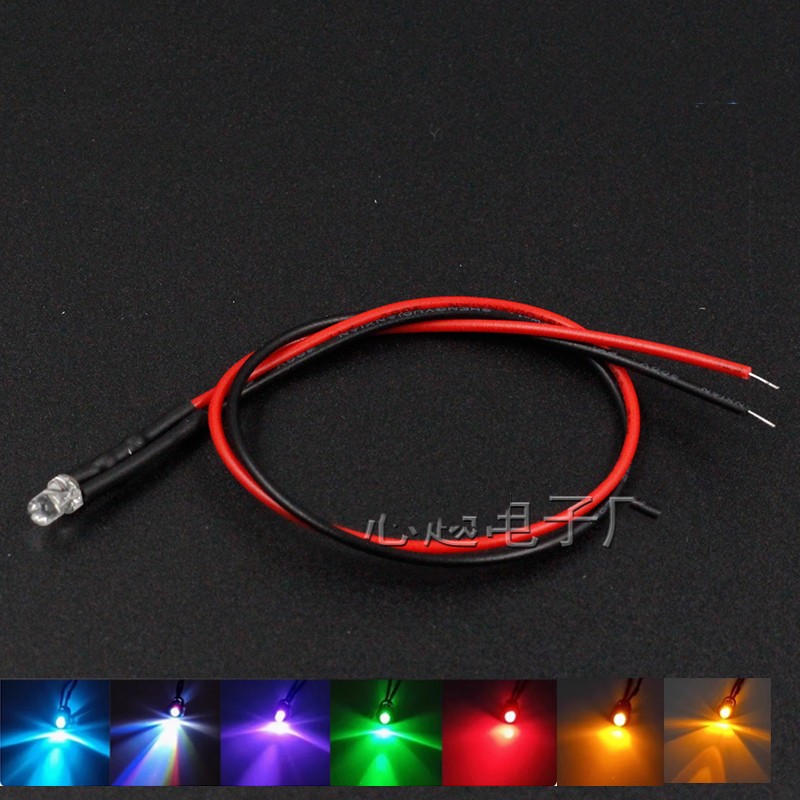 3mm/5mm DC 5-12V LED Bulb Pre-Wired Ultra Bright Emitting Diodes 20cm Pre Wire