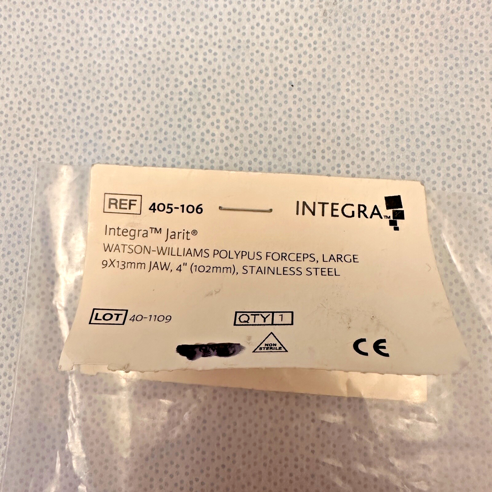 Integra Jarit 405-106 Watson-Williams Polypus Forceps , LargE 9×13 mm Jaw, WL 4″