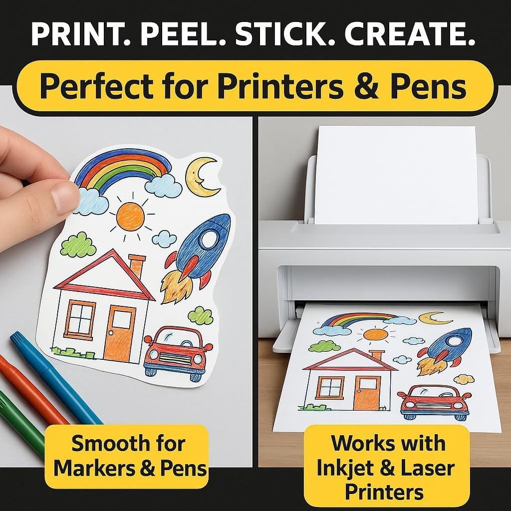 500 Sheets 3-1/3″ x 4″ 6 up Printable Sticker Paper 3000 Mailing Labels for Pack