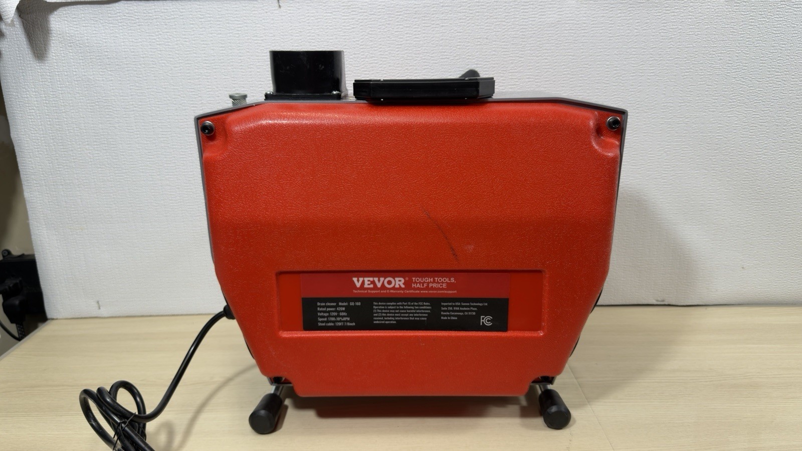 VEVOR Drain Cleaner Machine Sewer Snake Auger Manual Feed ( No Cables )