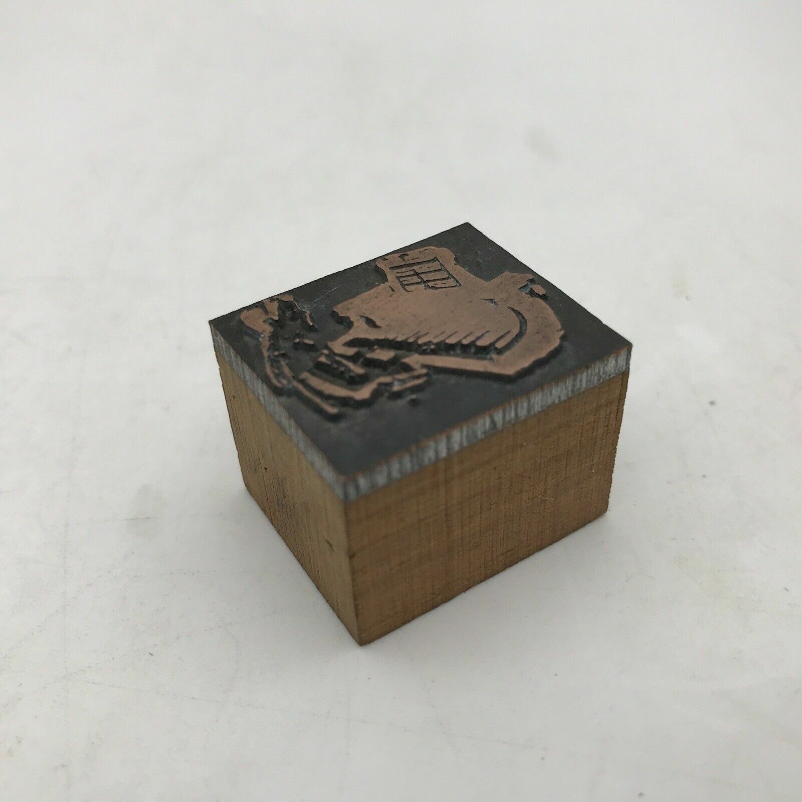 VINTAGE PRINTING LETTERPRESS PRINTERS BLOCK CUT Man Playing Piano Silhouette