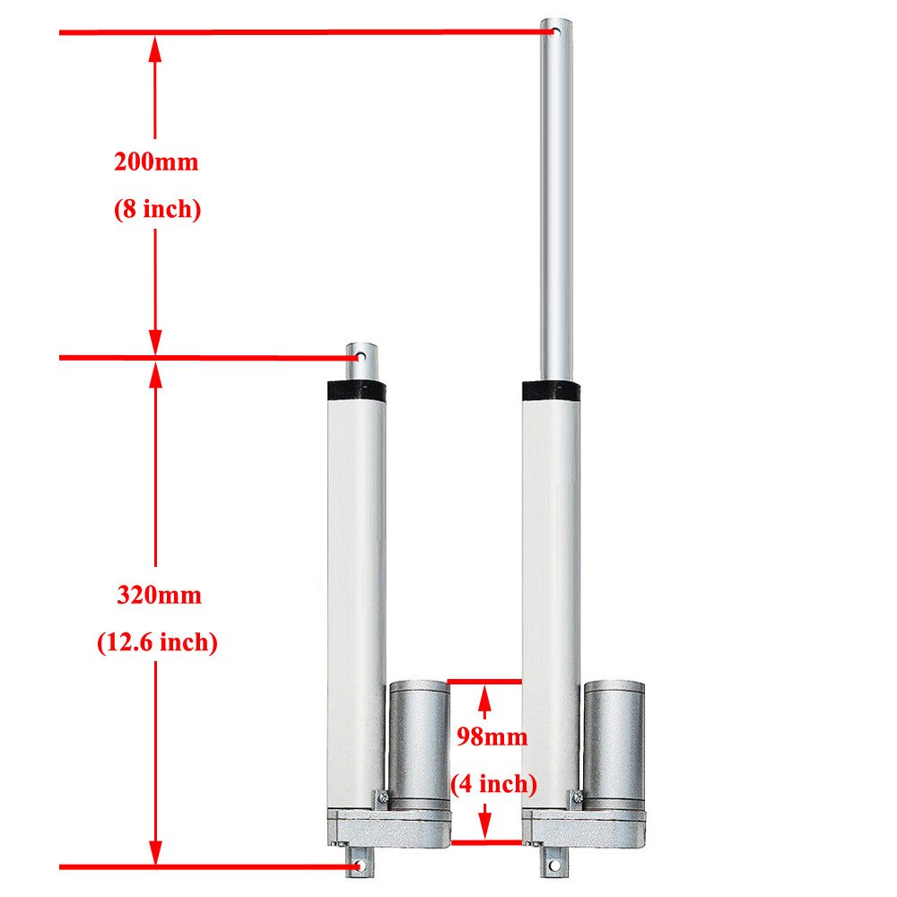 2PCS 1000N Linear Actuator DC12V Heavy Duty Electric Motor &Wireless Control Kit