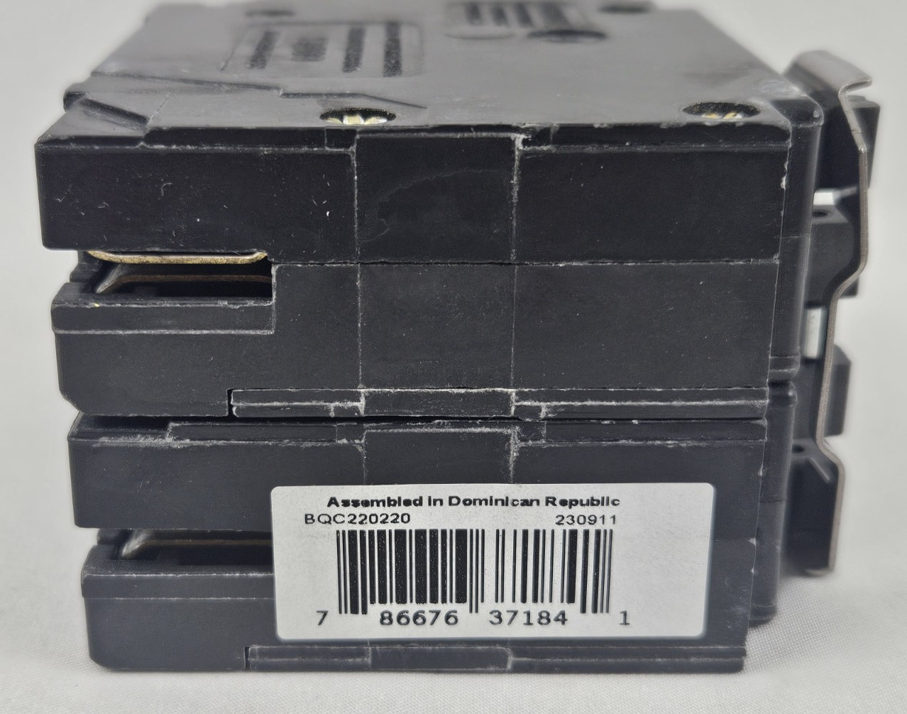 Eaton BQC220220 20A/20A 2-Pole Quadplex Tandem Plug-In Breaker Common Trip
