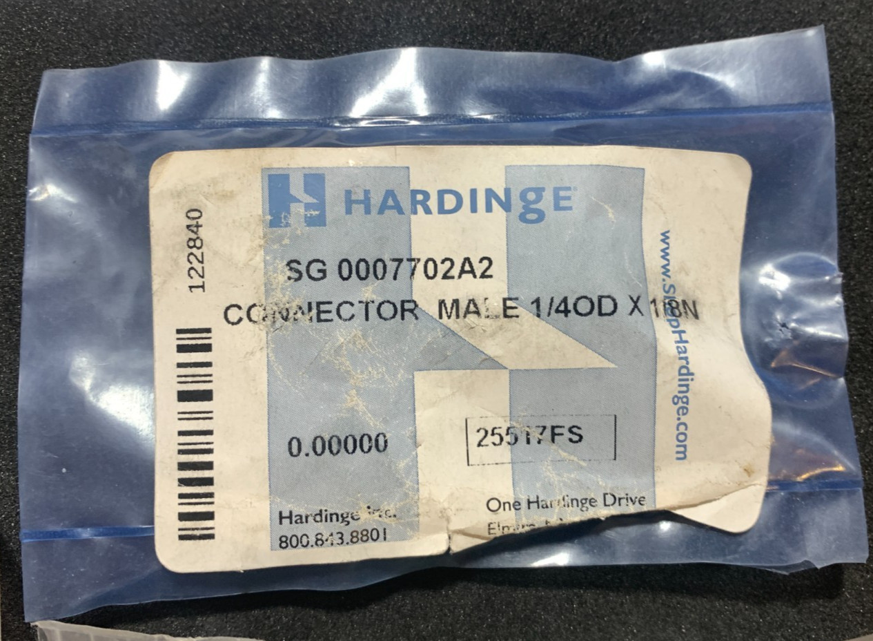 Hardinge LATHE DSM AIR-LUBE REGULATOR CONNECTORS FITTINGS ORIGINAL NEW OLD STOCK