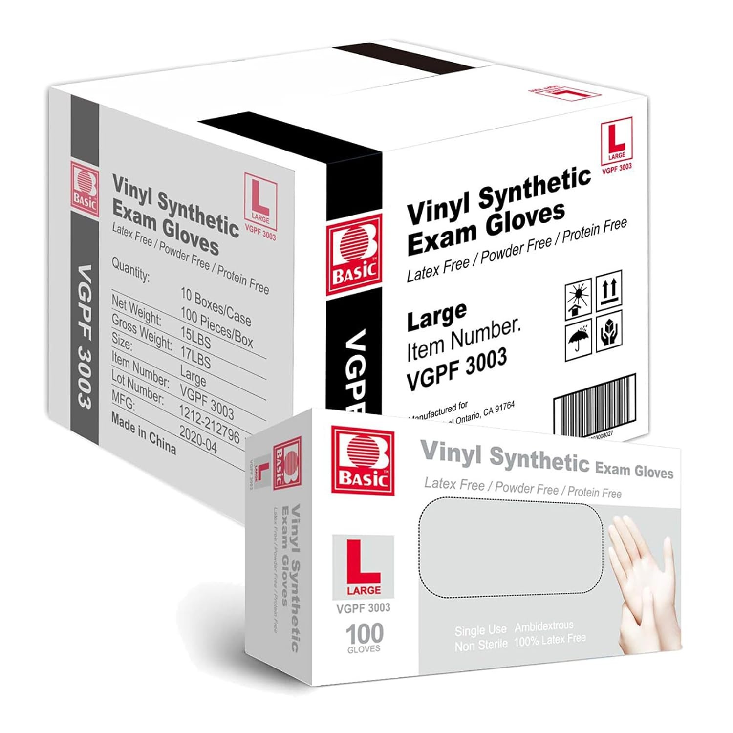 Disposable Gloves Vinyl Basic Synmax Exam Gloves Powder-Free Latex-Free