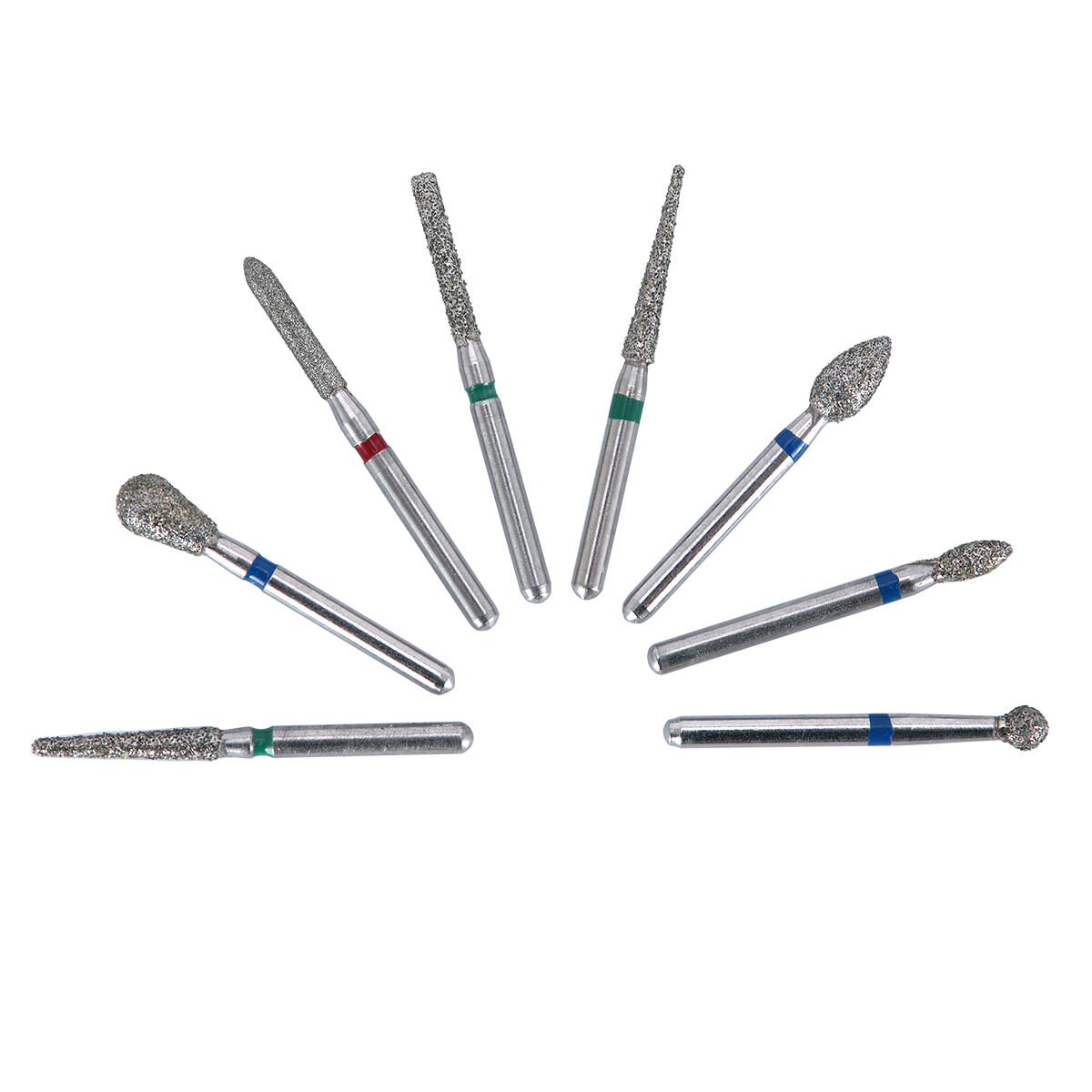 AZDENT 100Pcs Dental Diamond Burs for High Speed Handpiece Medium FG 1.6MM