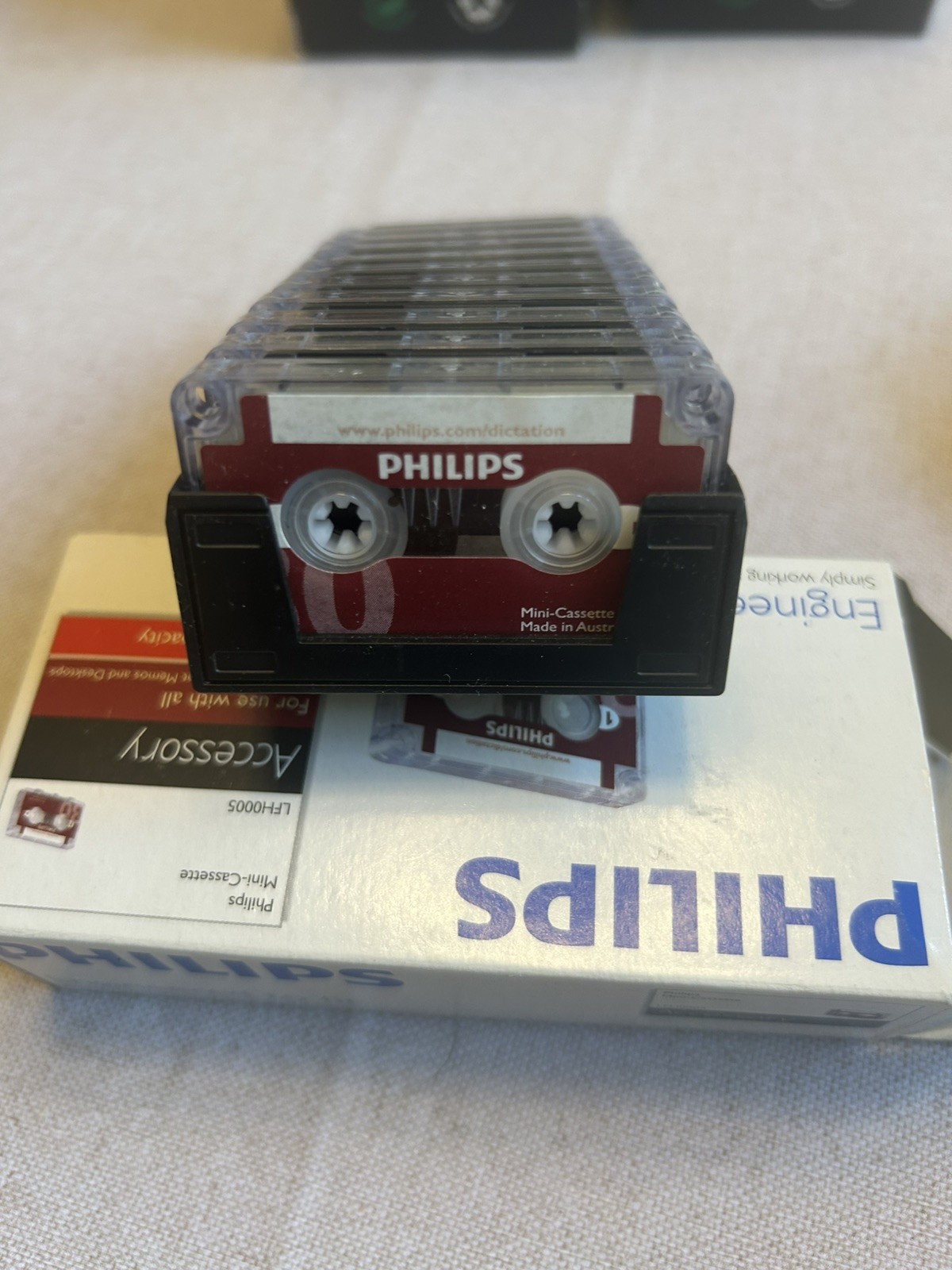 Philips 30 Min Dictation MiniCassette 15 Min Sides (LFH0005/30) BOX OF 10 NEW
