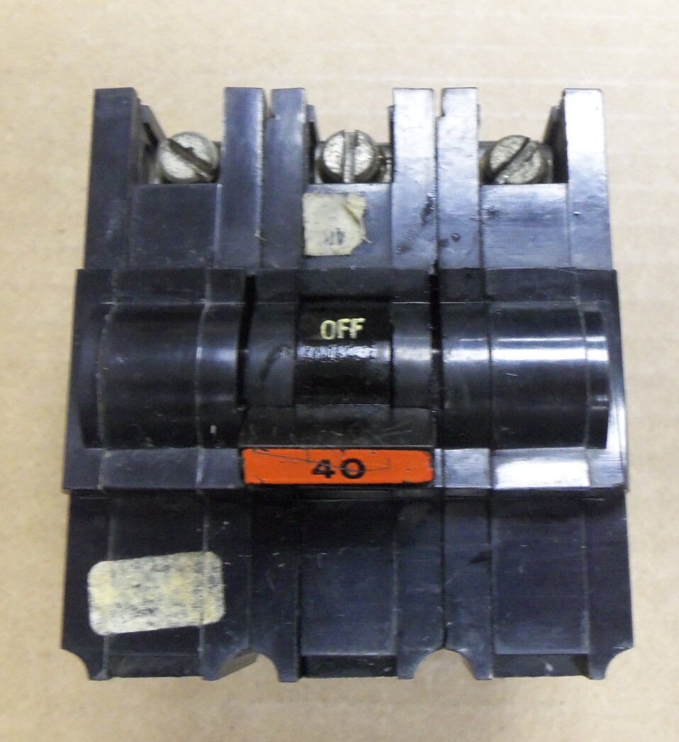 Federal Pacific NA NA340 3 Pole 40 Amps Circuit Breaker FLAWED
