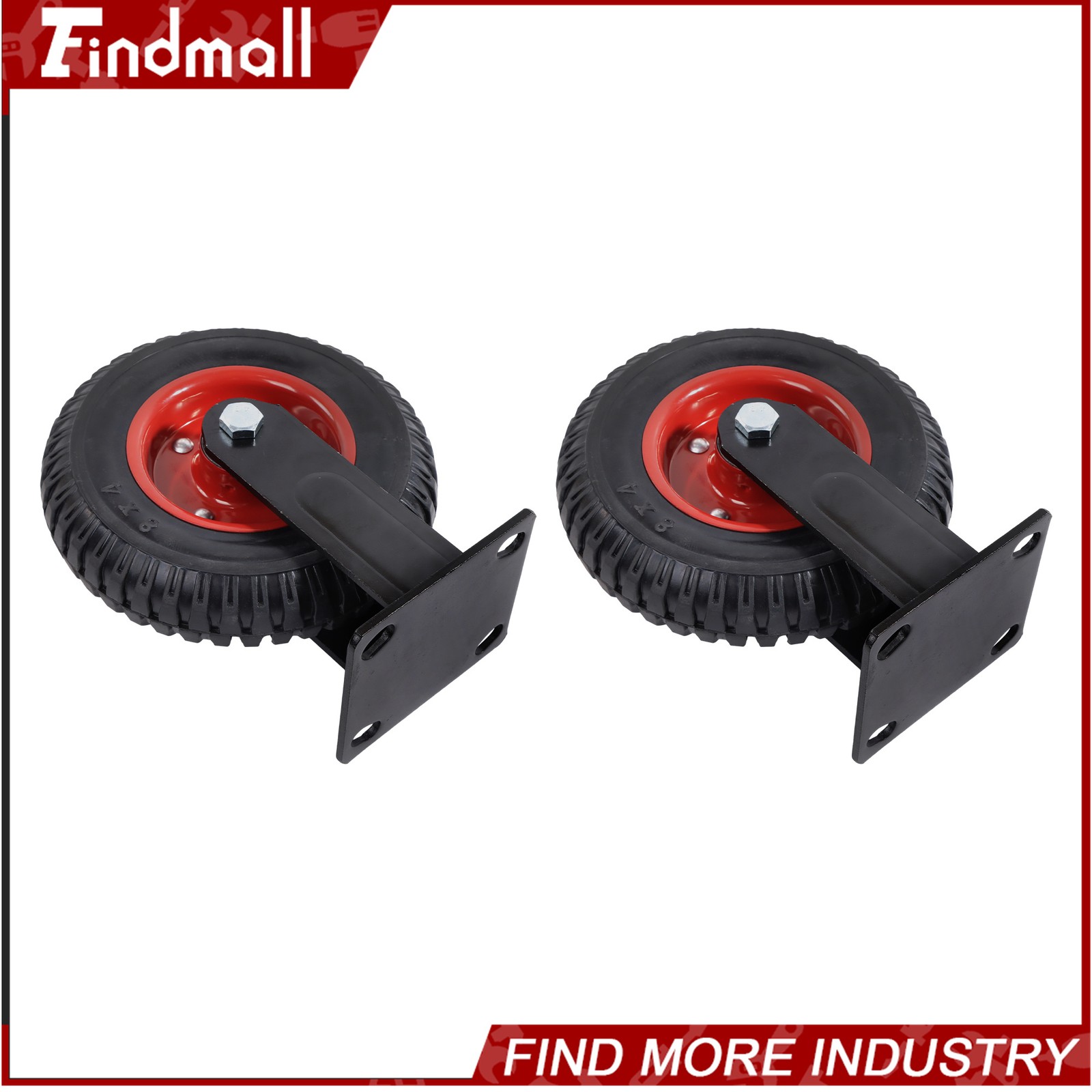 Findmall 8 Inch 4 Pack Heavy Duty Swivel Caster Wheels 2 Swivel And 2 Fixed