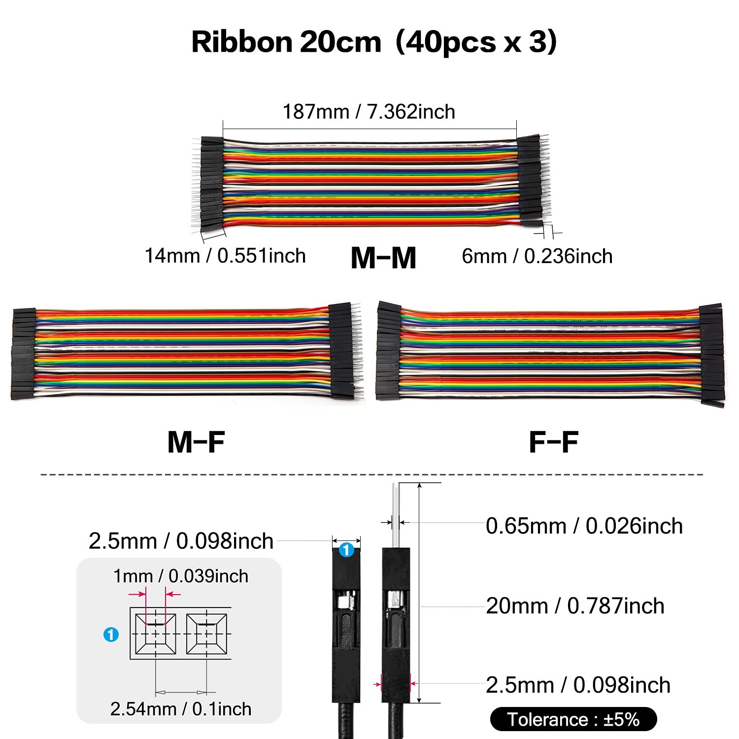 Chanzon 120 pin 10cm 20cm 30cm Long Header Jumper Wire Dupont Cable Line Connect