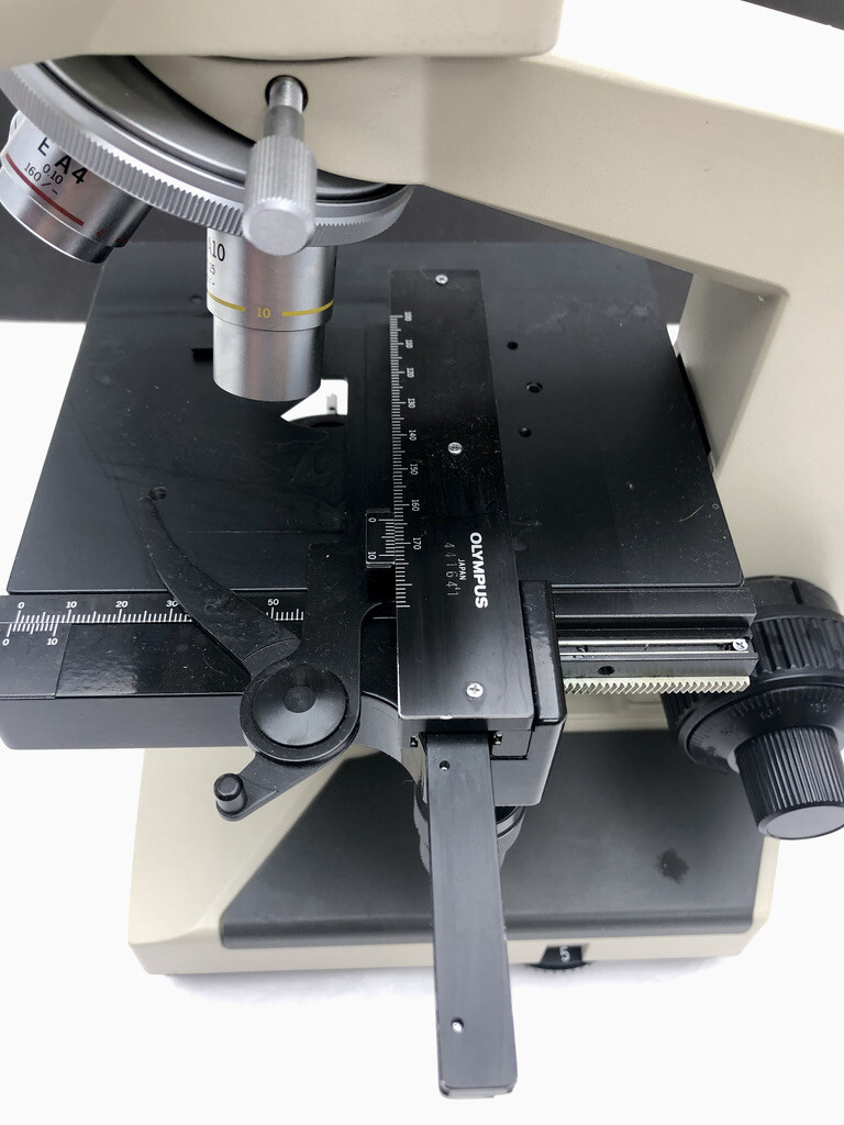 Olympus CHS CH-2 Binocular Head Microscope ,objectives E A4x,10x 40x 100x READ