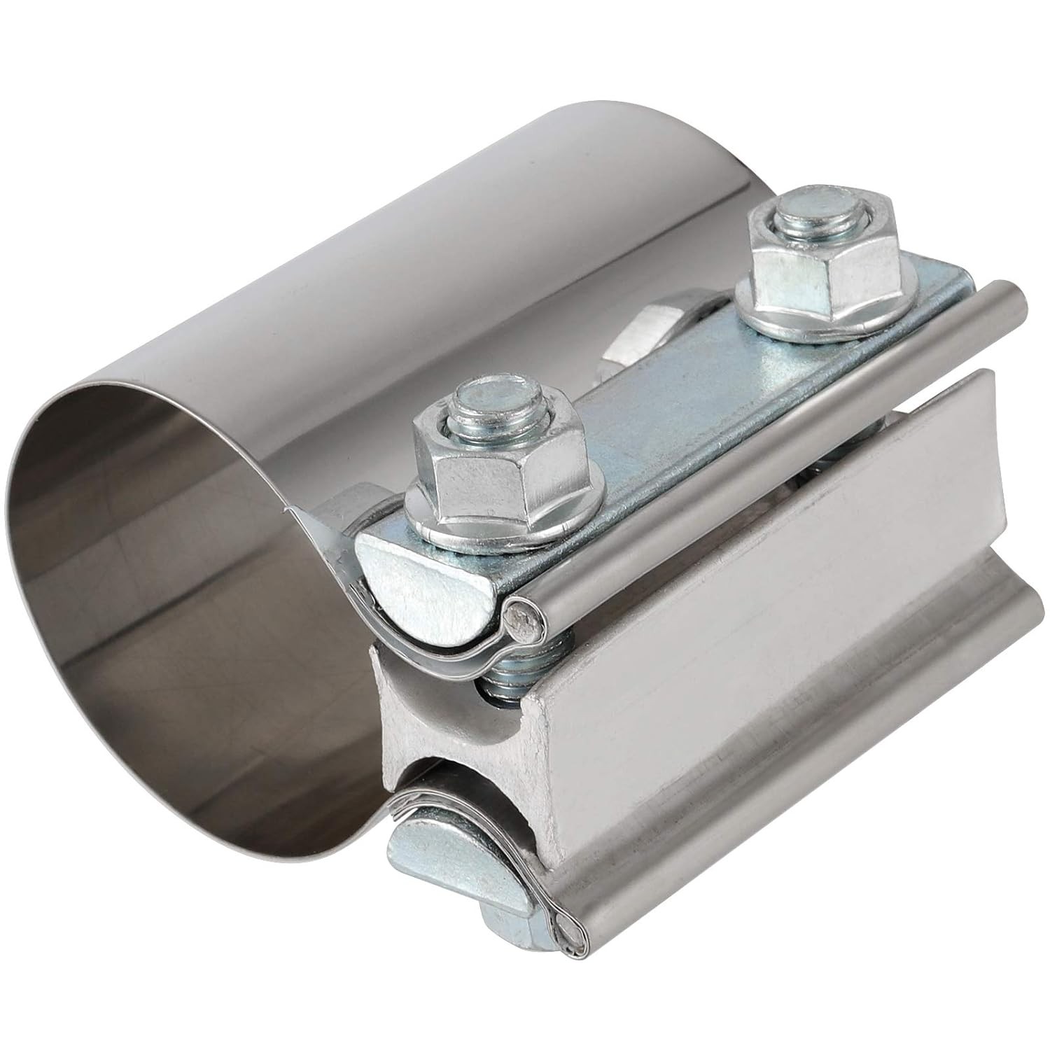 Stainless Steel Exhaust Clamp Band Sleeve 2.5 In Butt Joint Clamp 4 Pack