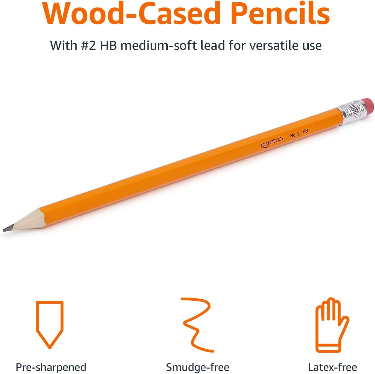 Pencils with Erasers Pre-Sharpened HB Lead Value Pack of 30 Count No. 2 Pencils
