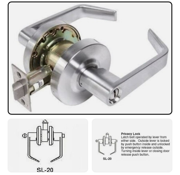 Cal-Royal SL20 26D Privacy Lever, Satin Chrome Finish “Assembly Required”