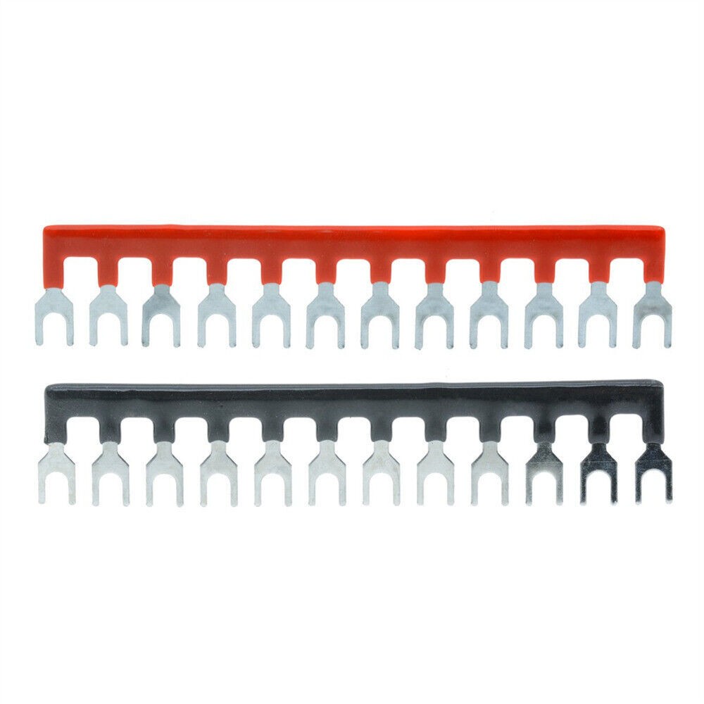 12-Positions Dual Row 600V 15A Screw Terminal Blocks Pre-Insulated Barrier Strip
