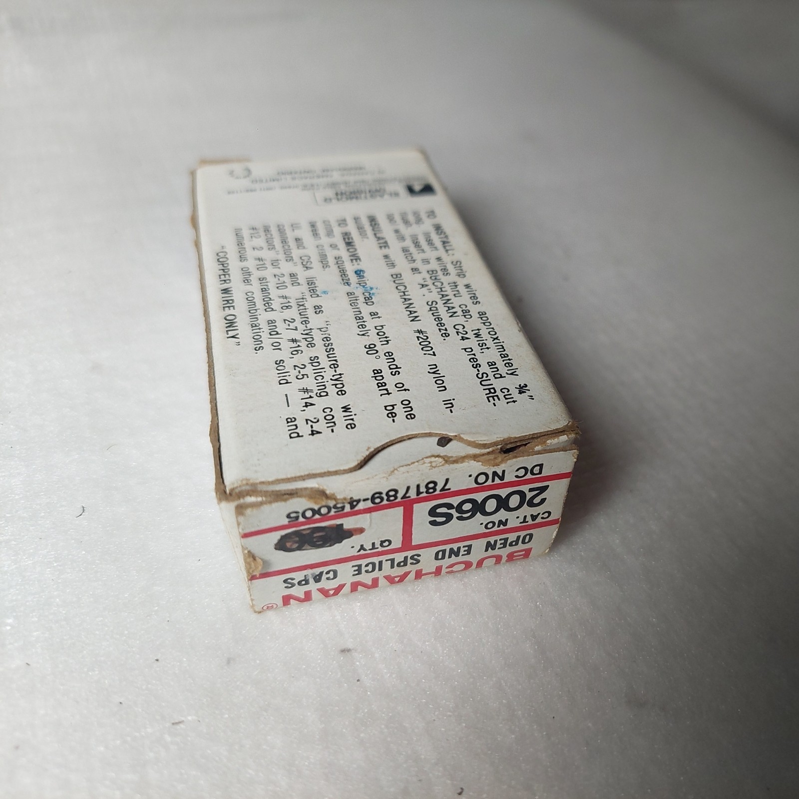 Buchanan 2006S Open End Splice Caps DC # 781789-45005 – Qty. Only 78 Pieces