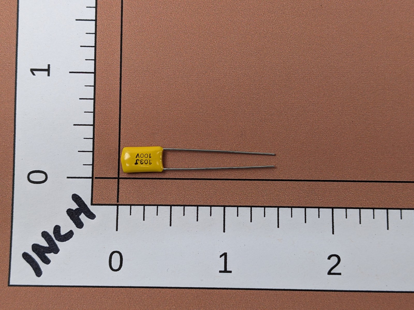 (50) 0.01uF 100V 5% ECI Mylar Film Capactors (103J 10nF Yellow Polyester) NOS