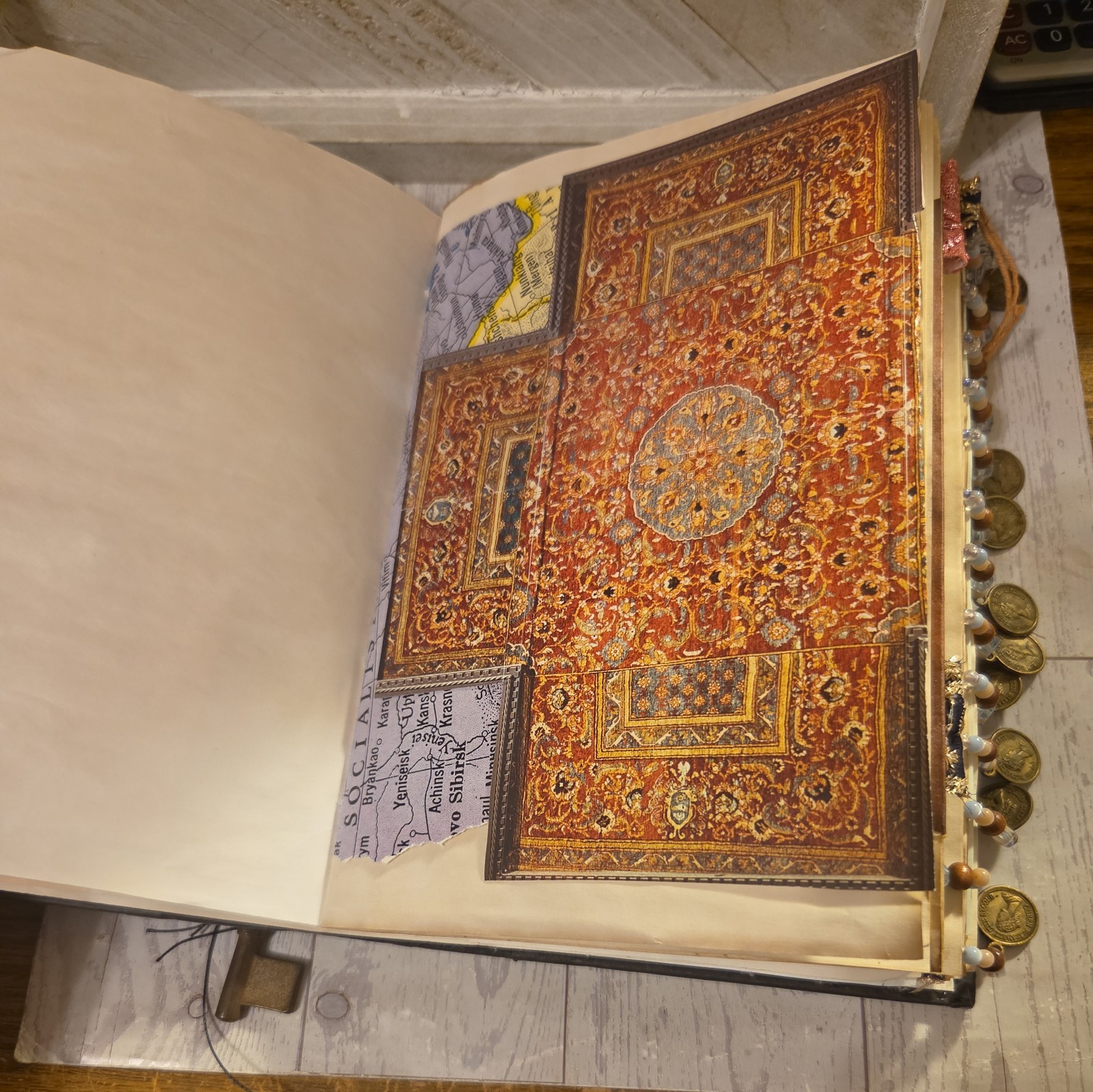 Fully Embellished Handmade World Traveler Themed Junk Journal 88 pages