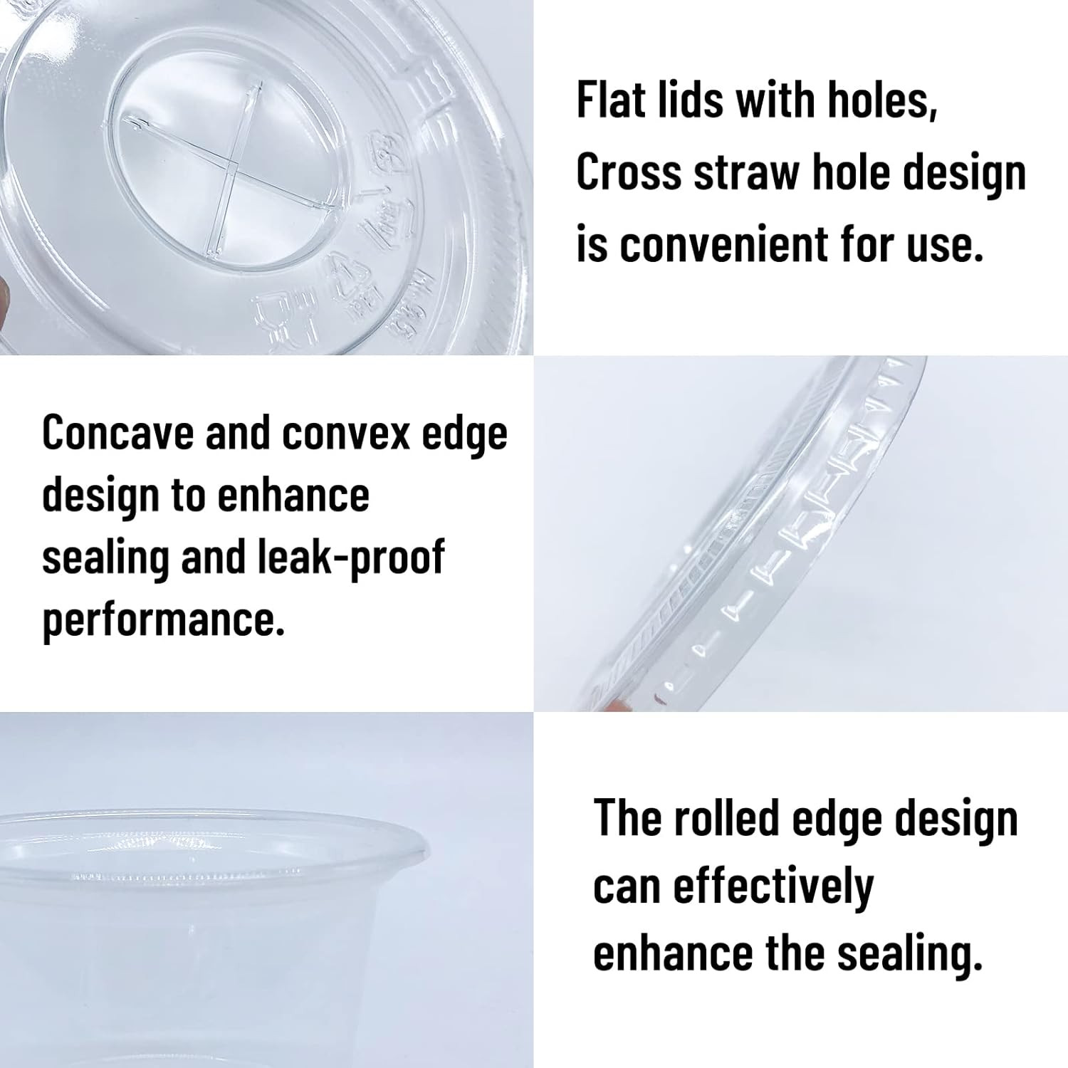 50 Pack 8 OZ Disposable Plastic Cups with Lids,Clear Portion Cups