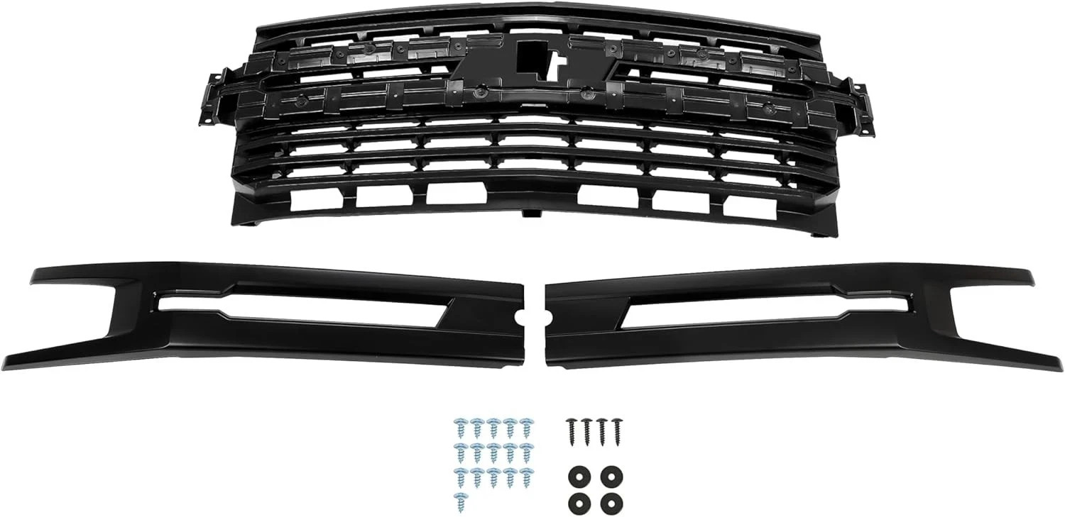 Front Grill Compatible with 2019-2022 Chevy Chevrolet Silverado 1500 Bumper
