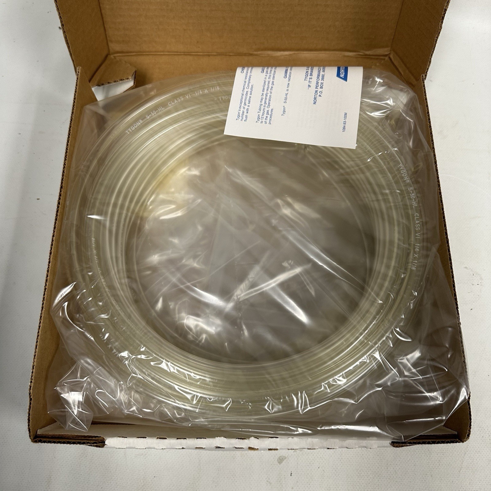 Tygon Flexible Plastic Tubing 1/4 ID 3/8 OD 1/16 Wall 50 Feet 5-50-HL AAX00017