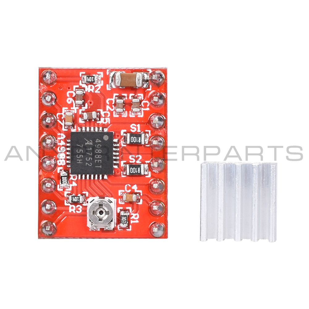 New Stepper Motor Driver Module with Heat Sink for 3D Printer RepRap A4988 Red
