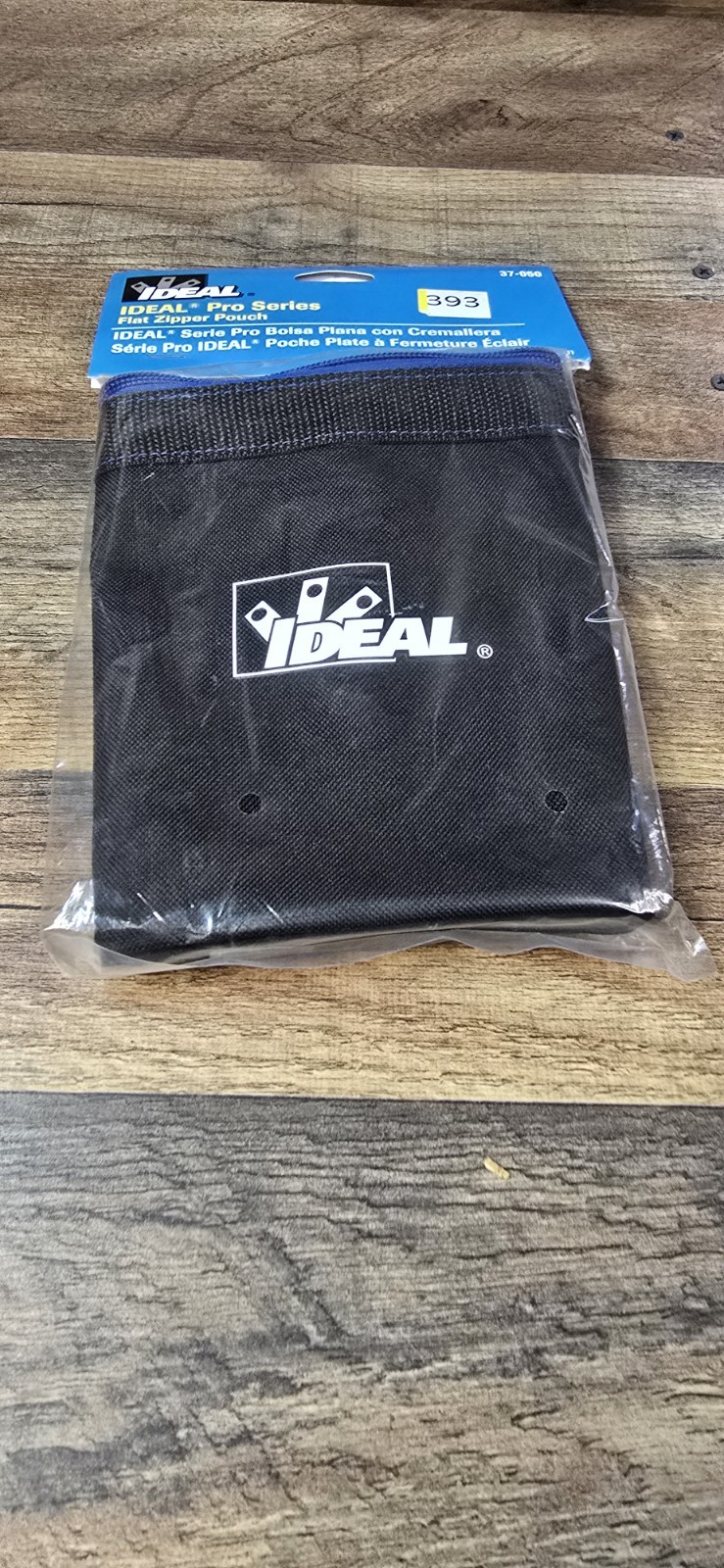 IDEAL 37-050 PRO Series Flat Zipper Pouch 12.5″ X 7″ X 0.5″ Black w Blue New