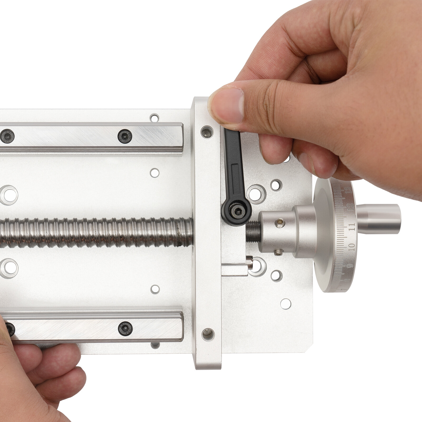 Manual Sliding Table SFU1605 Ballscrew Linear Stage Actuator Stroke:400mm+ Lock