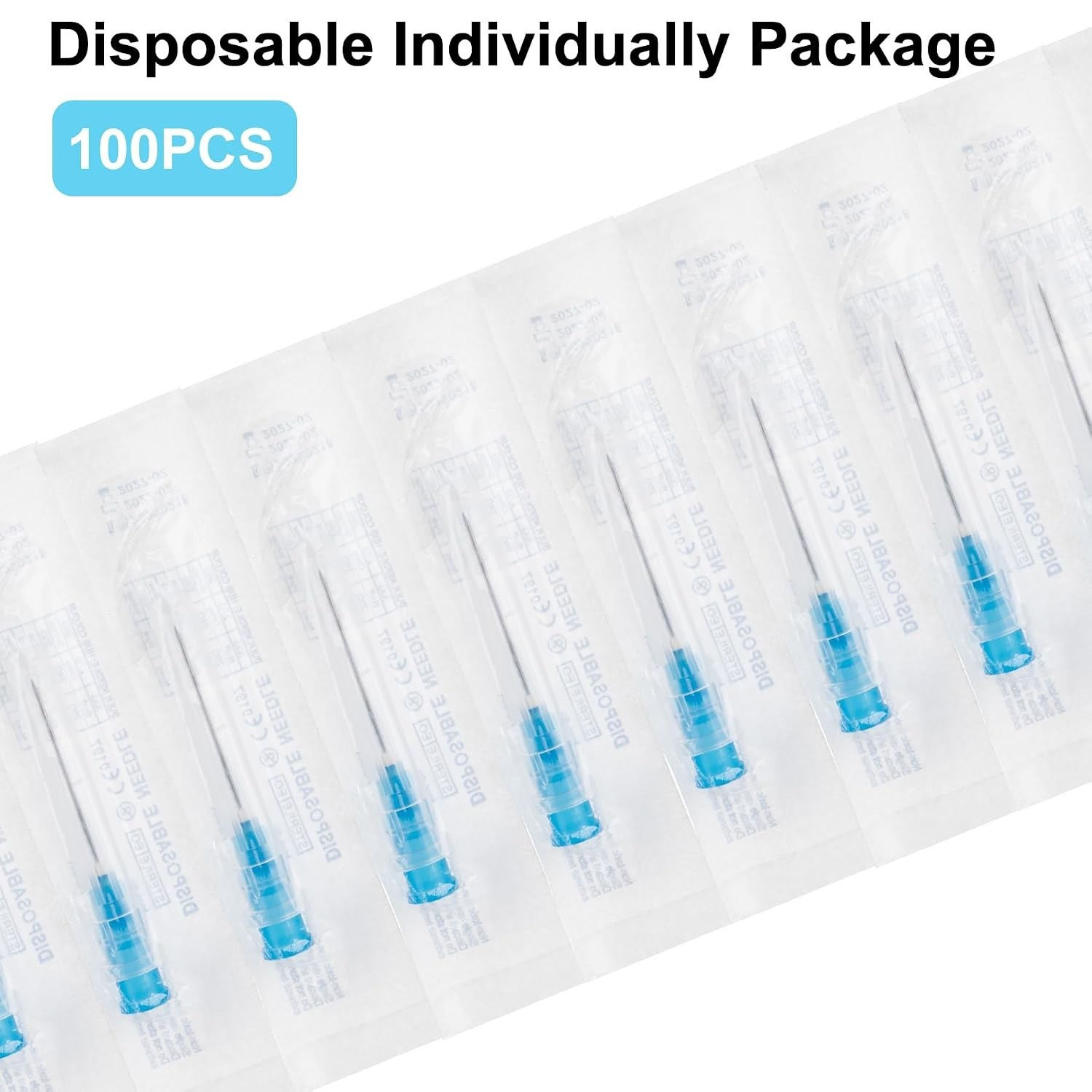 23 Gauge 1 Inch Dispensing Needles 100 Pack Luer Lock with Caps Sterile ✅