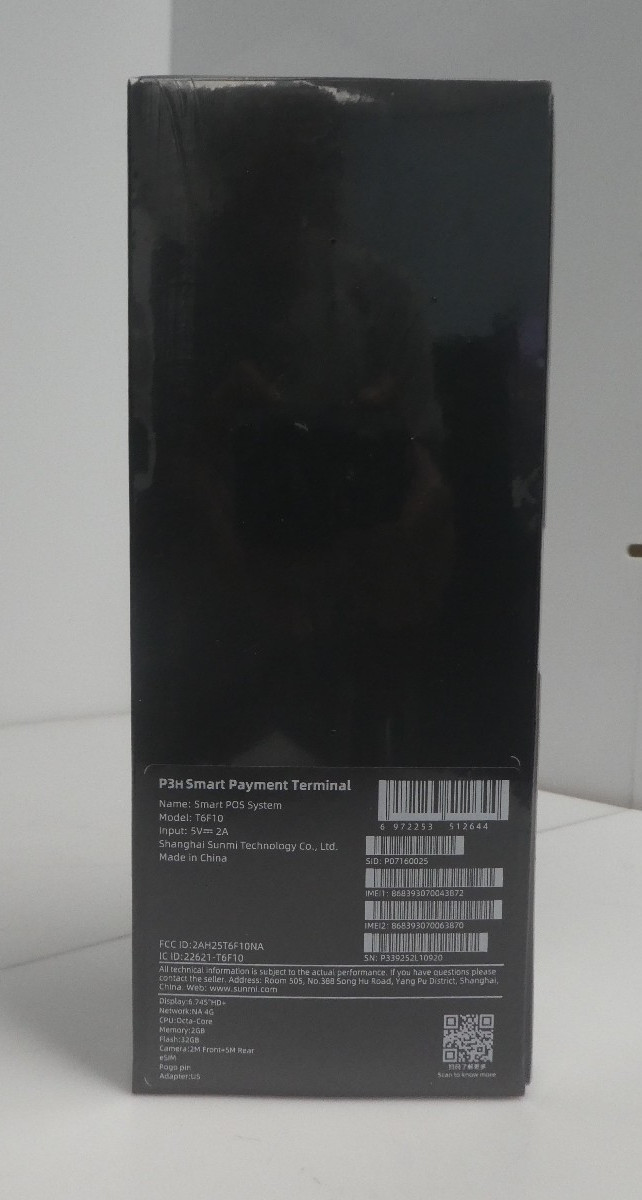 SUNMI P3H Android Wireless Payment Terminal