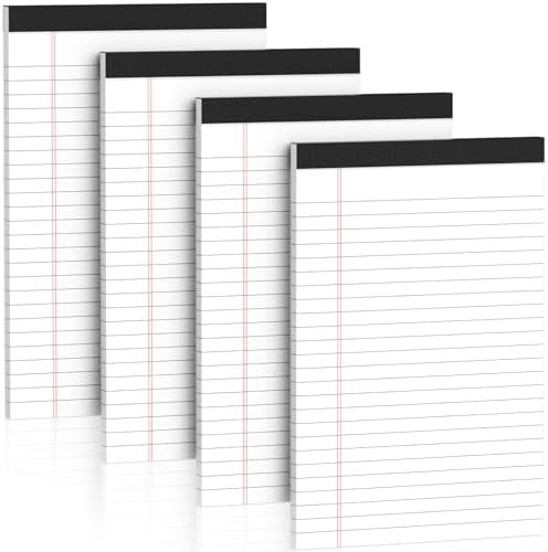 Nichela 5″ x 8″ Note Pads 4 Pack of Legal Pads 21lb Notepad College Ruled Leg…