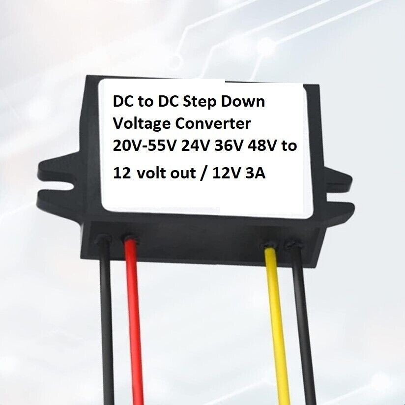 DC to DC Step Down Voltage Converter 20V-55V 24V 36V 48V to 12 volt out / 12V 3A