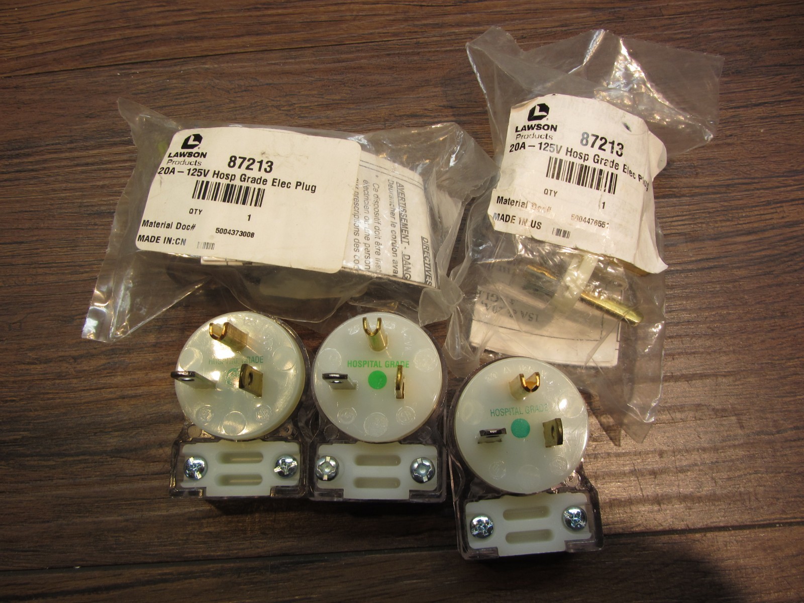 5 x 20A 125V Hospital Grade Male Plug Equipment Power Cord End Repair LAWSON