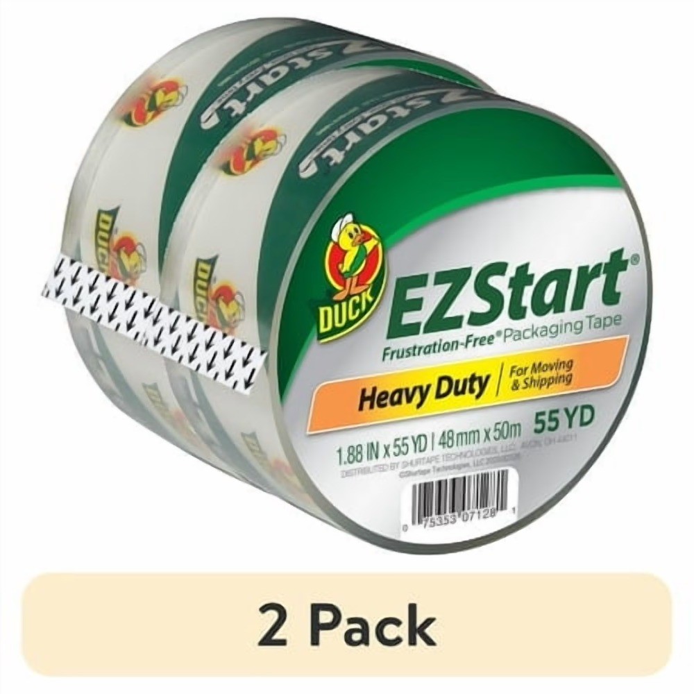 EZ Start Packaging Tape 1.88 Inch Width 55 Yard Length 2 Pack